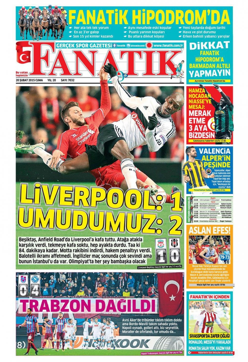 20 Şubat 2015 gazete manşetleri 26