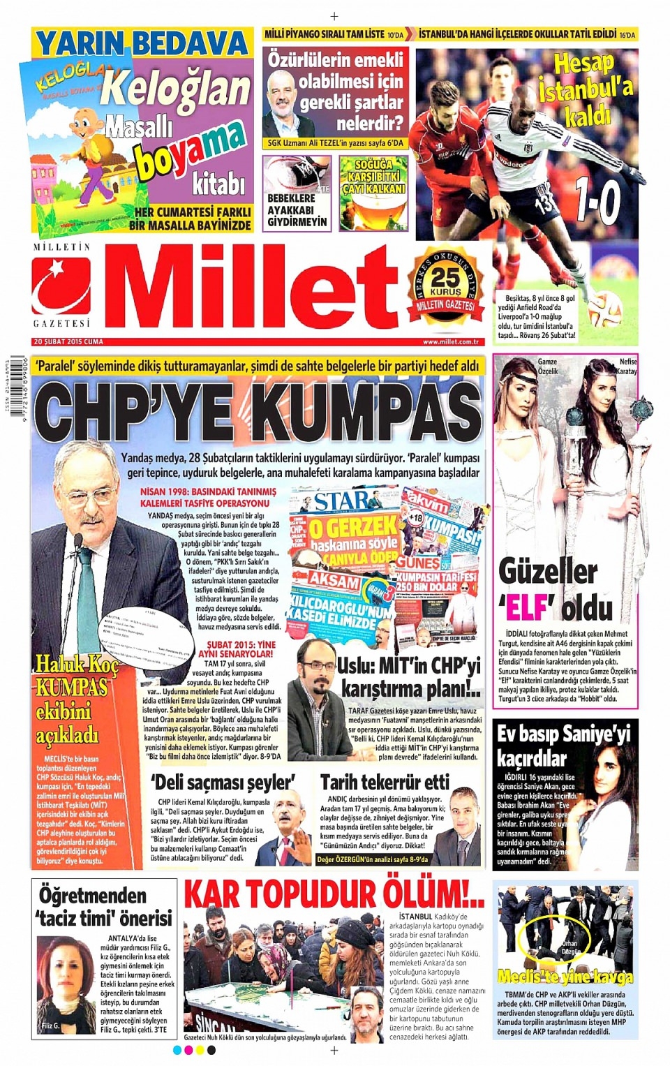 20 Şubat 2015 gazete manşetleri 29