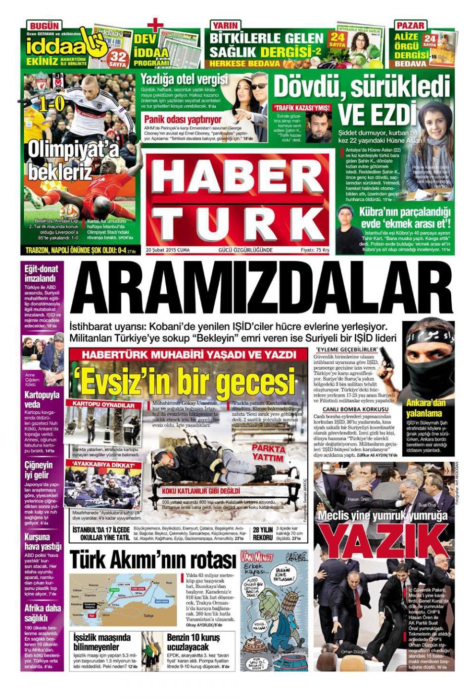 20 Şubat 2015 gazete manşetleri 4