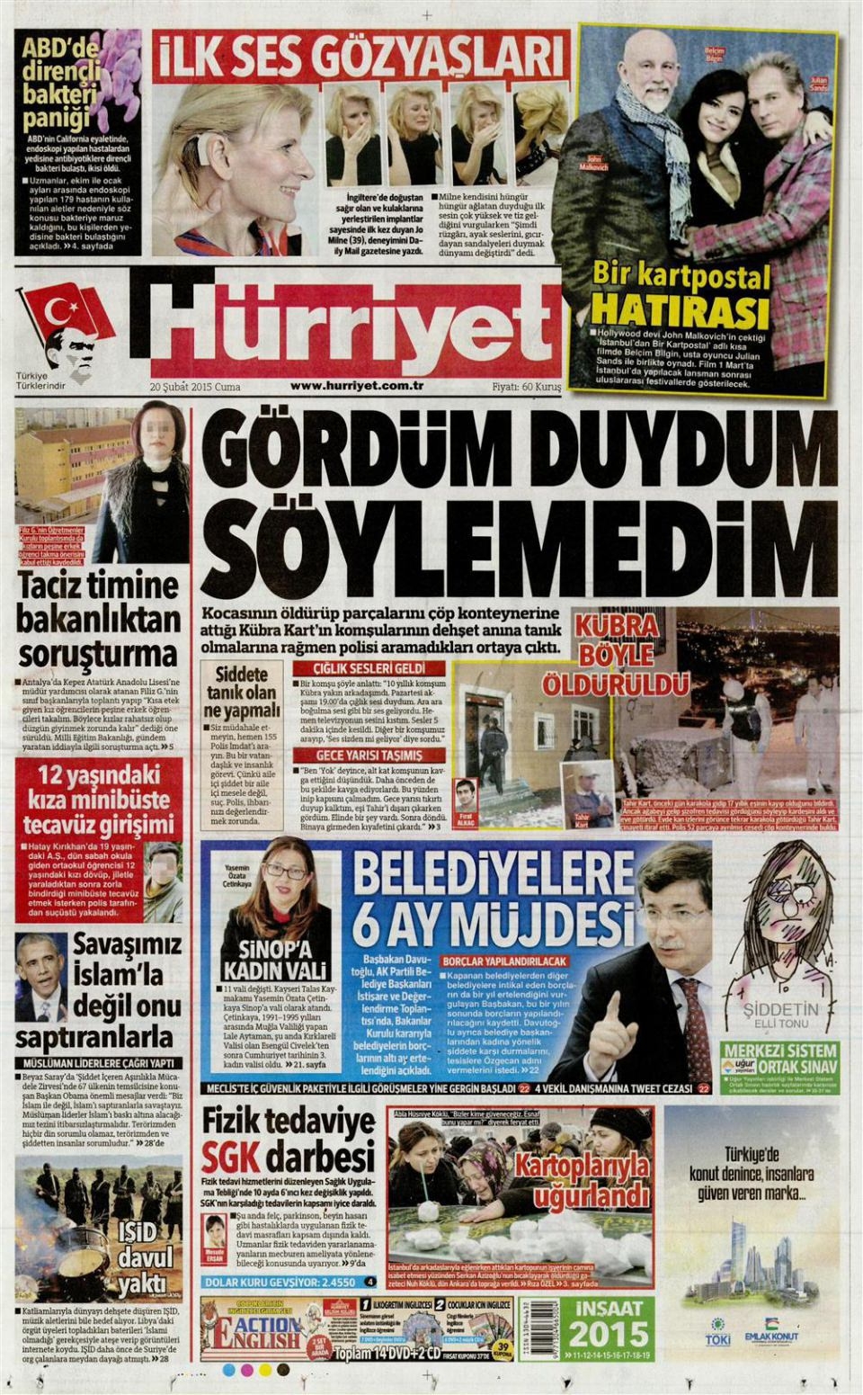 20 Şubat 2015 gazete manşetleri 5