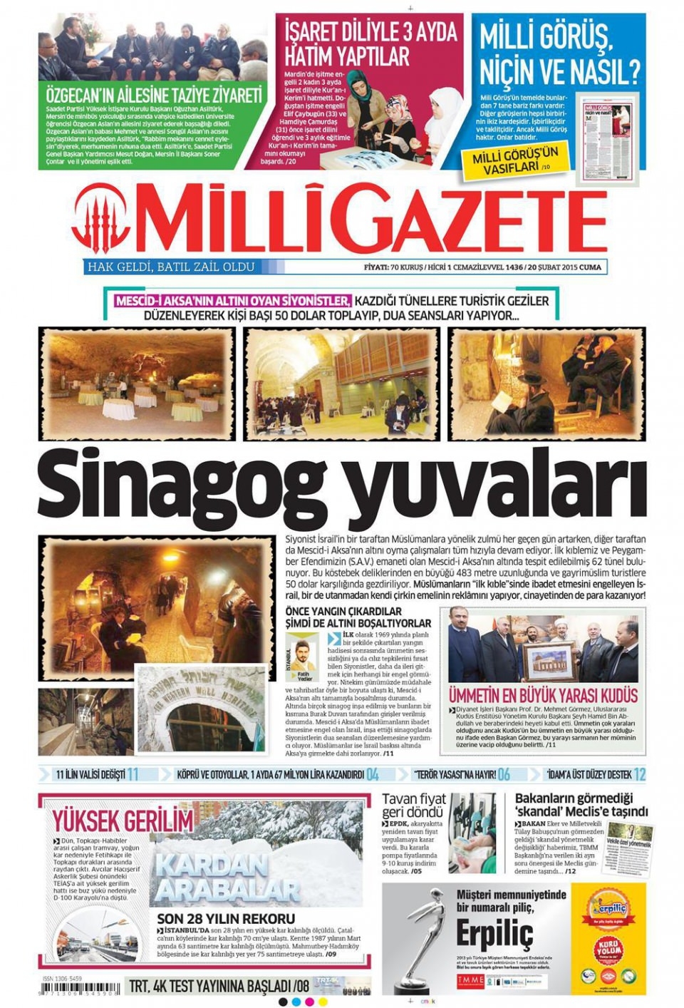 20 Şubat 2015 gazete manşetleri 6