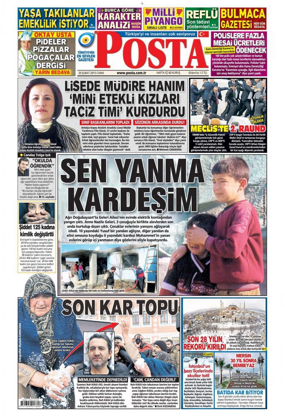 20 Şubat 2015 gazete manşetleri 9
