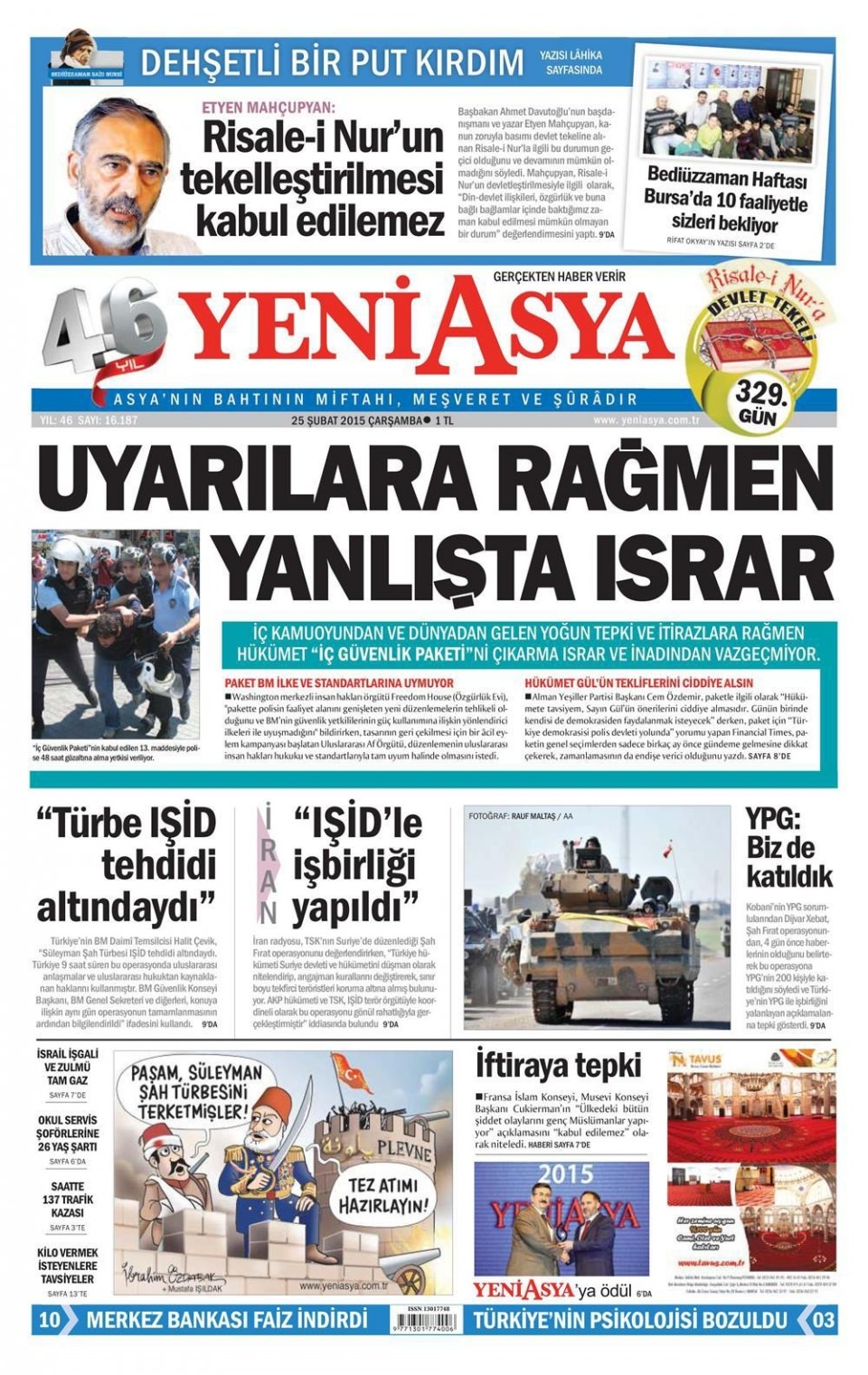 25 Şubat 2015 gazete manşetleri 18