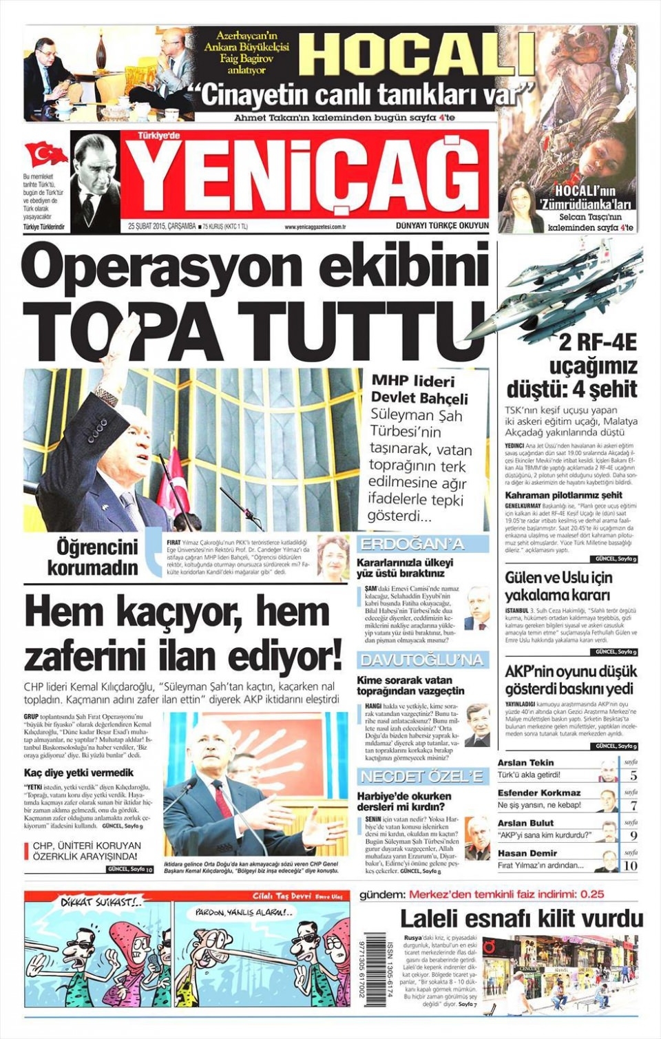25 Şubat 2015 gazete manşetleri 19