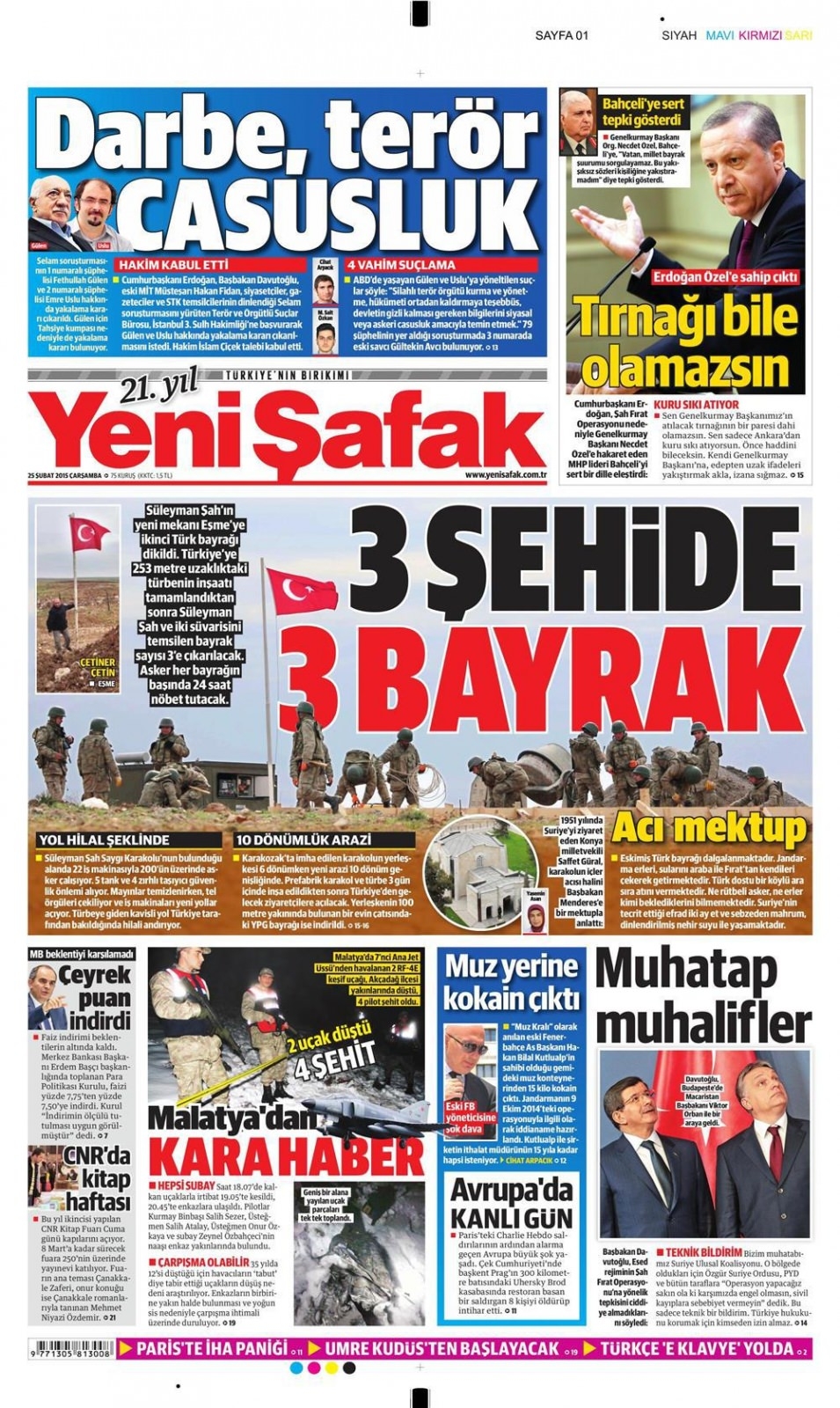 25 Şubat 2015 gazete manşetleri 20