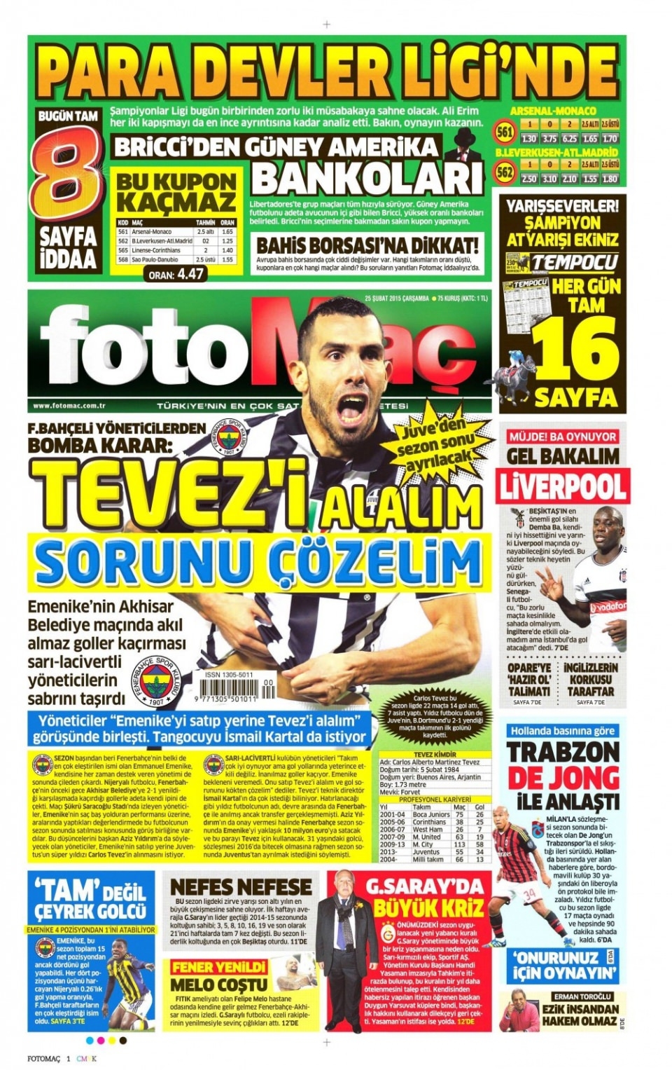 25 Şubat 2015 gazete manşetleri 28
