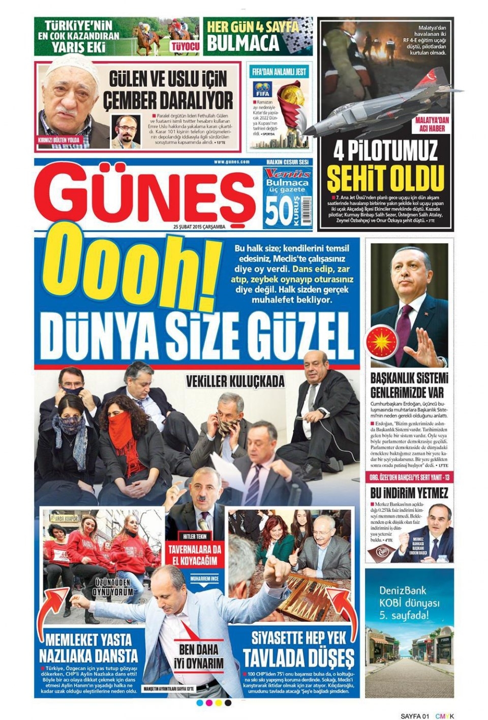 25 Şubat 2015 gazete manşetleri 3