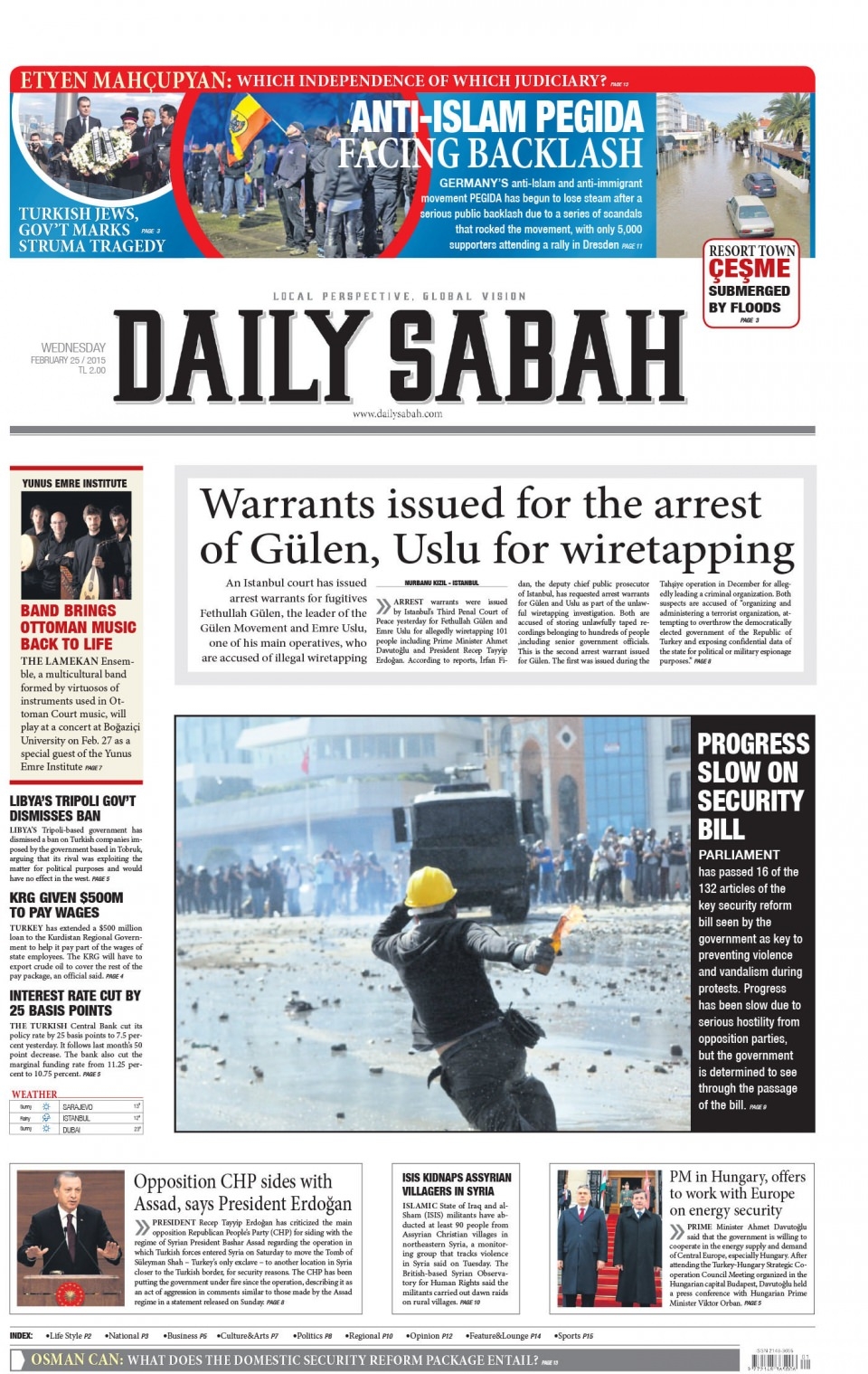 25 Şubat 2015 gazete manşetleri 30