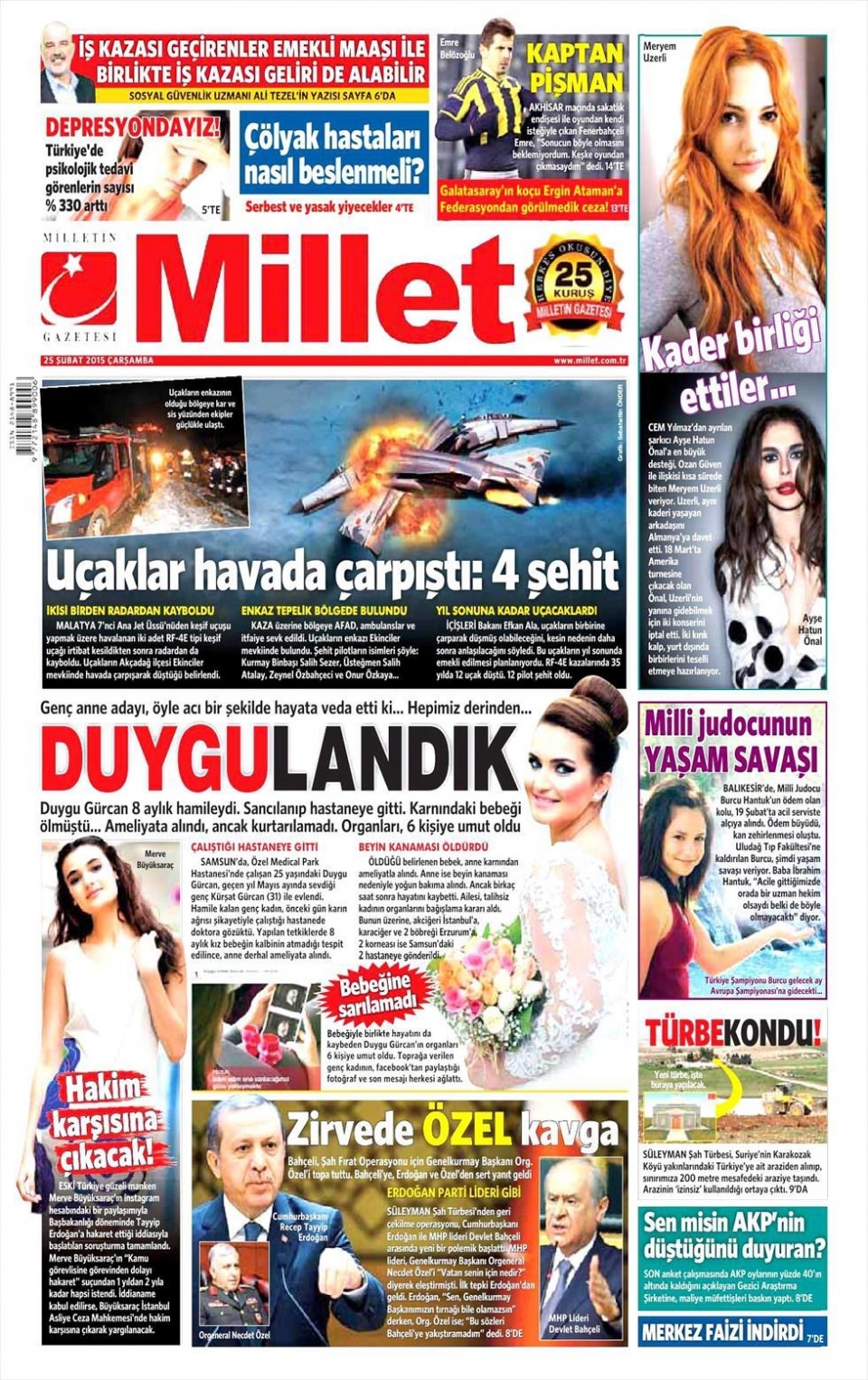 25 Şubat 2015 gazete manşetleri 6