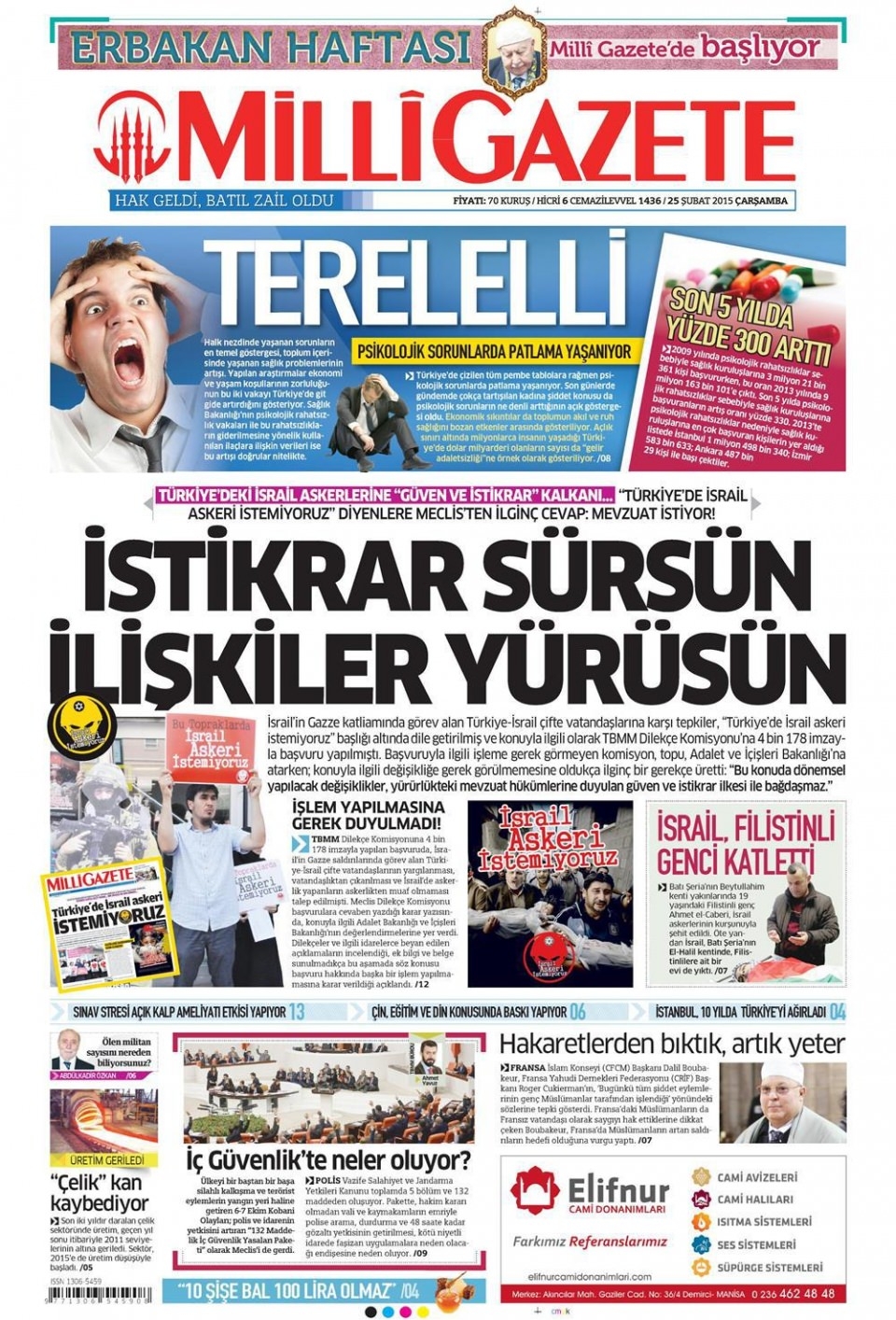 25 Şubat 2015 gazete manşetleri 7