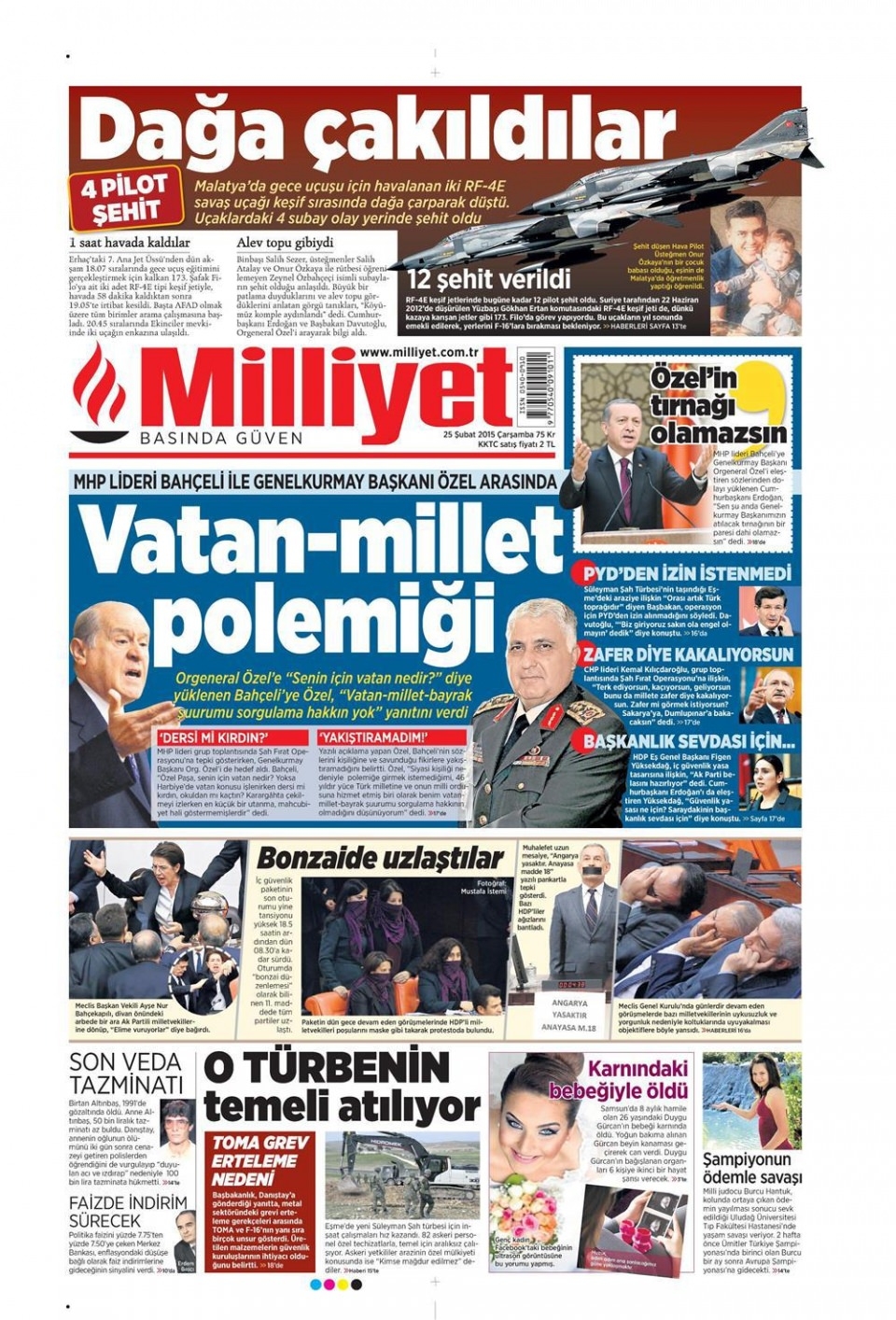 25 Şubat 2015 gazete manşetleri 8