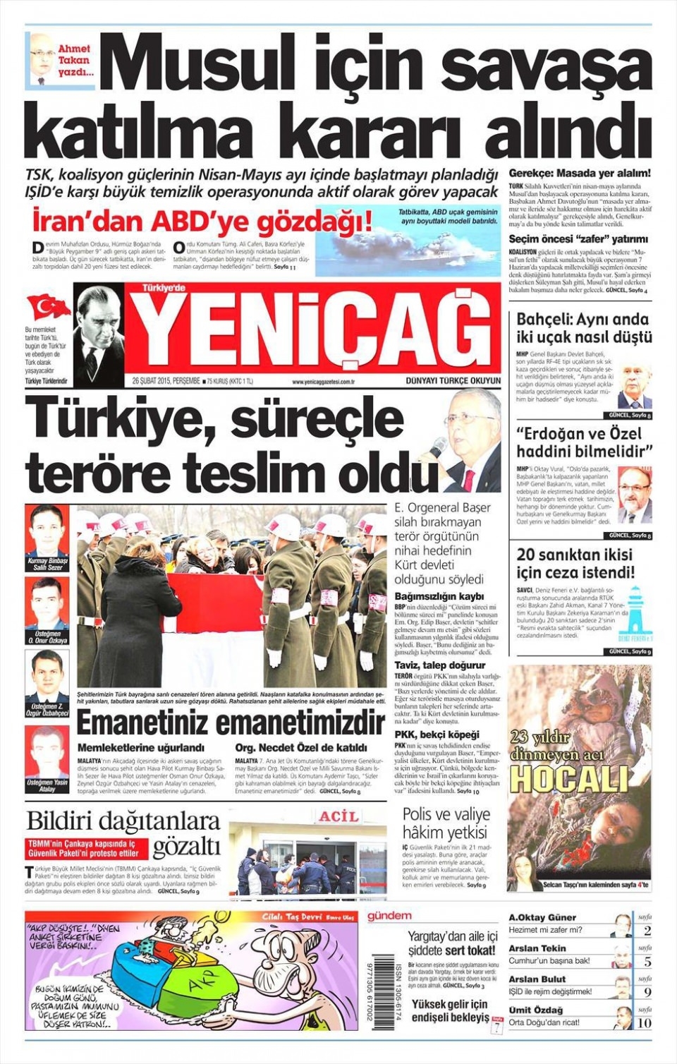 26 Şubat 2015 gazete manşetleri 20