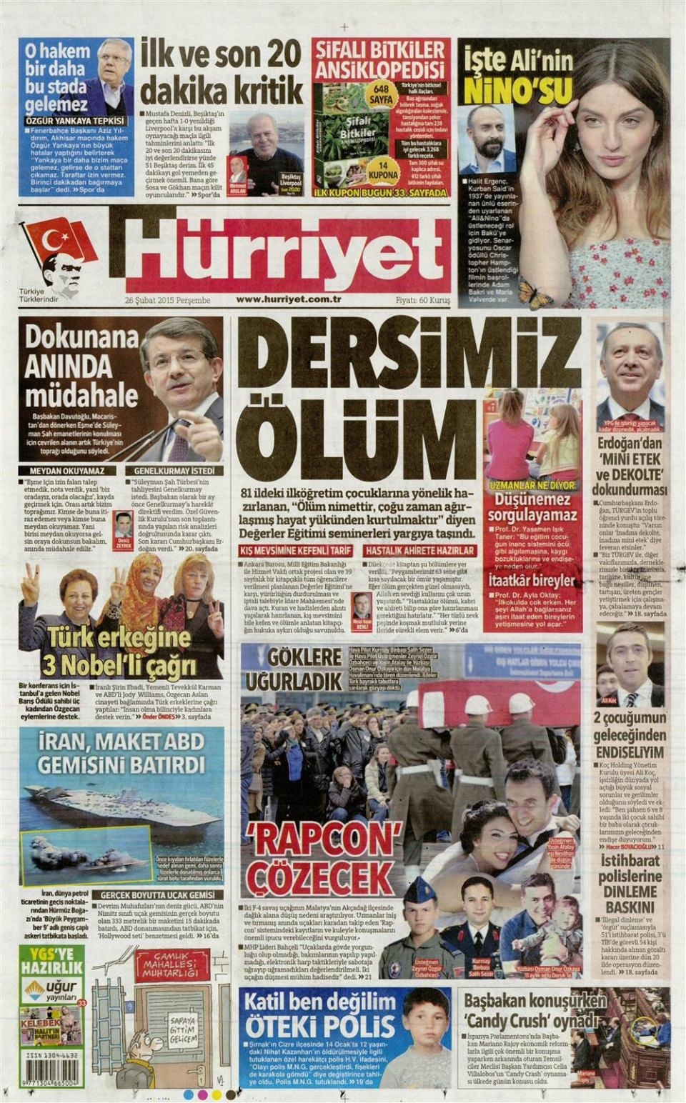 26 Şubat 2015 gazete manşetleri 5