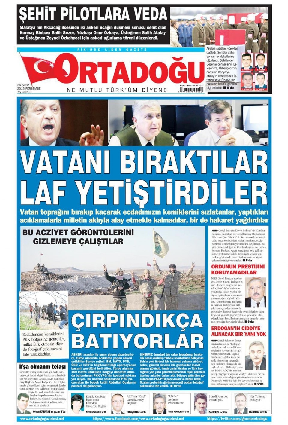 26 Şubat 2015 gazete manşetleri 9