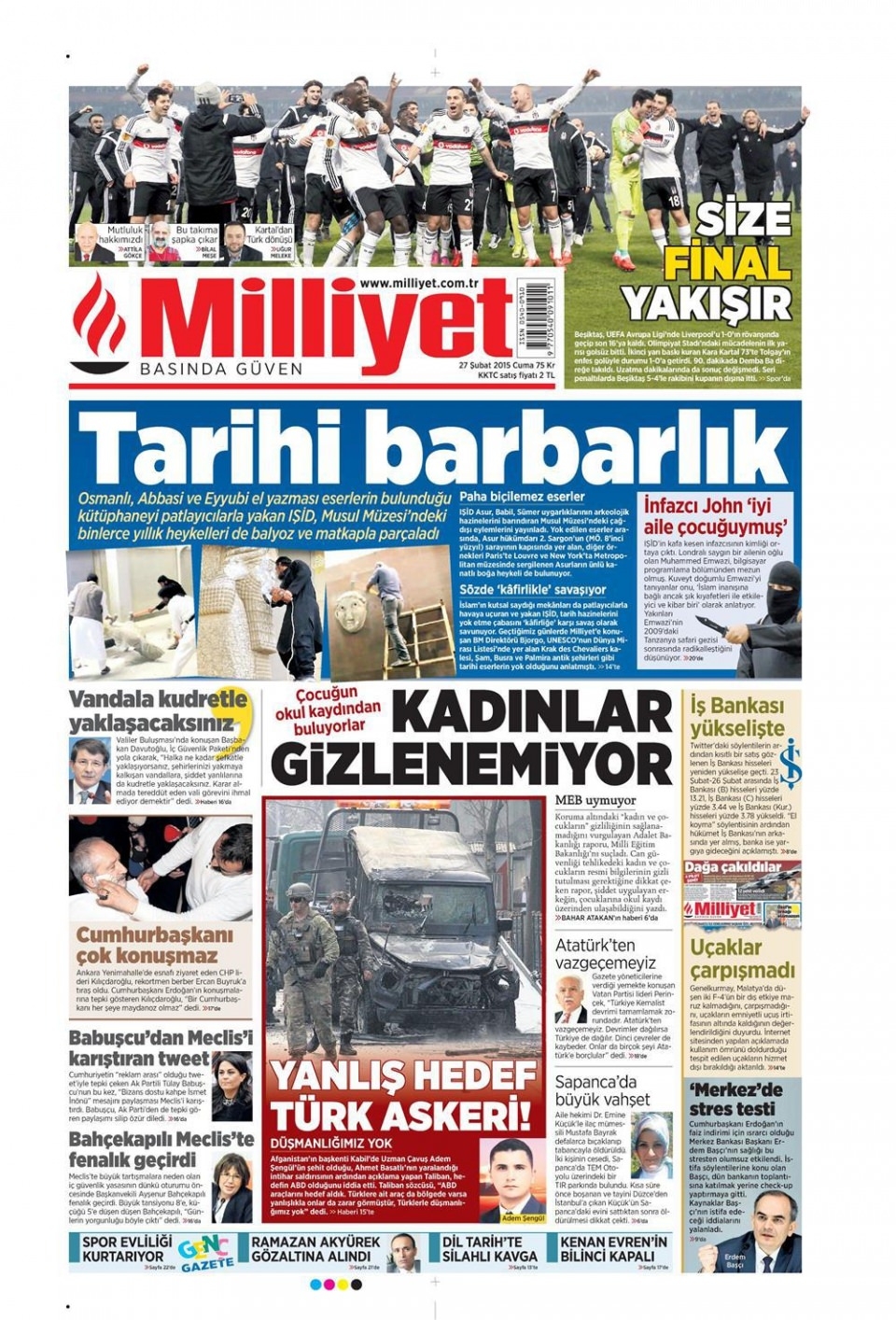 27 Şubat 2015 gazete manşetleri 10