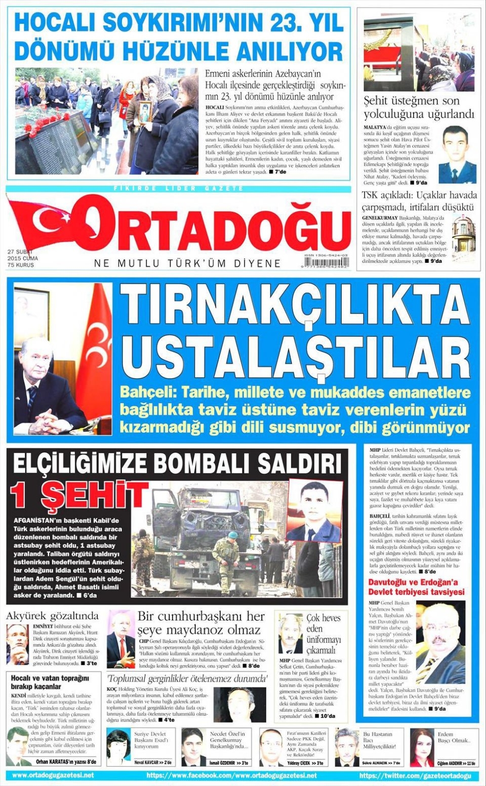 27 Şubat 2015 gazete manşetleri 11