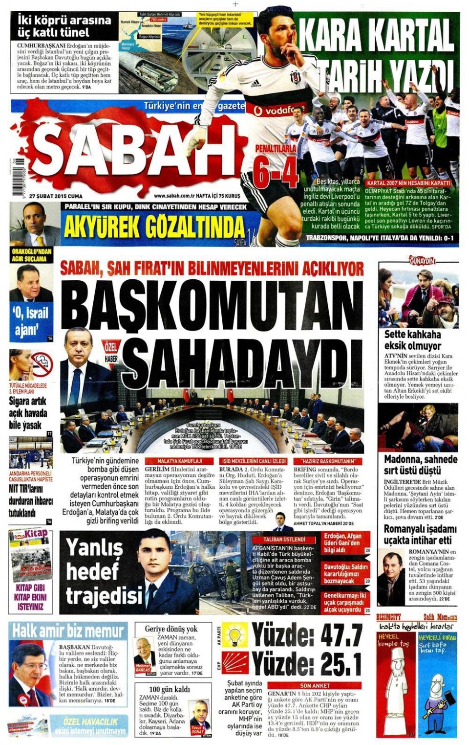 27 Şubat 2015 gazete manşetleri 13
