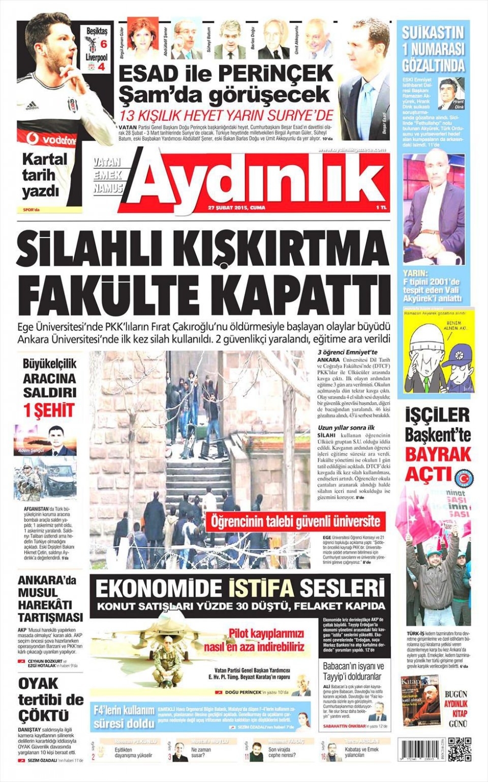 27 Şubat 2015 gazete manşetleri 2