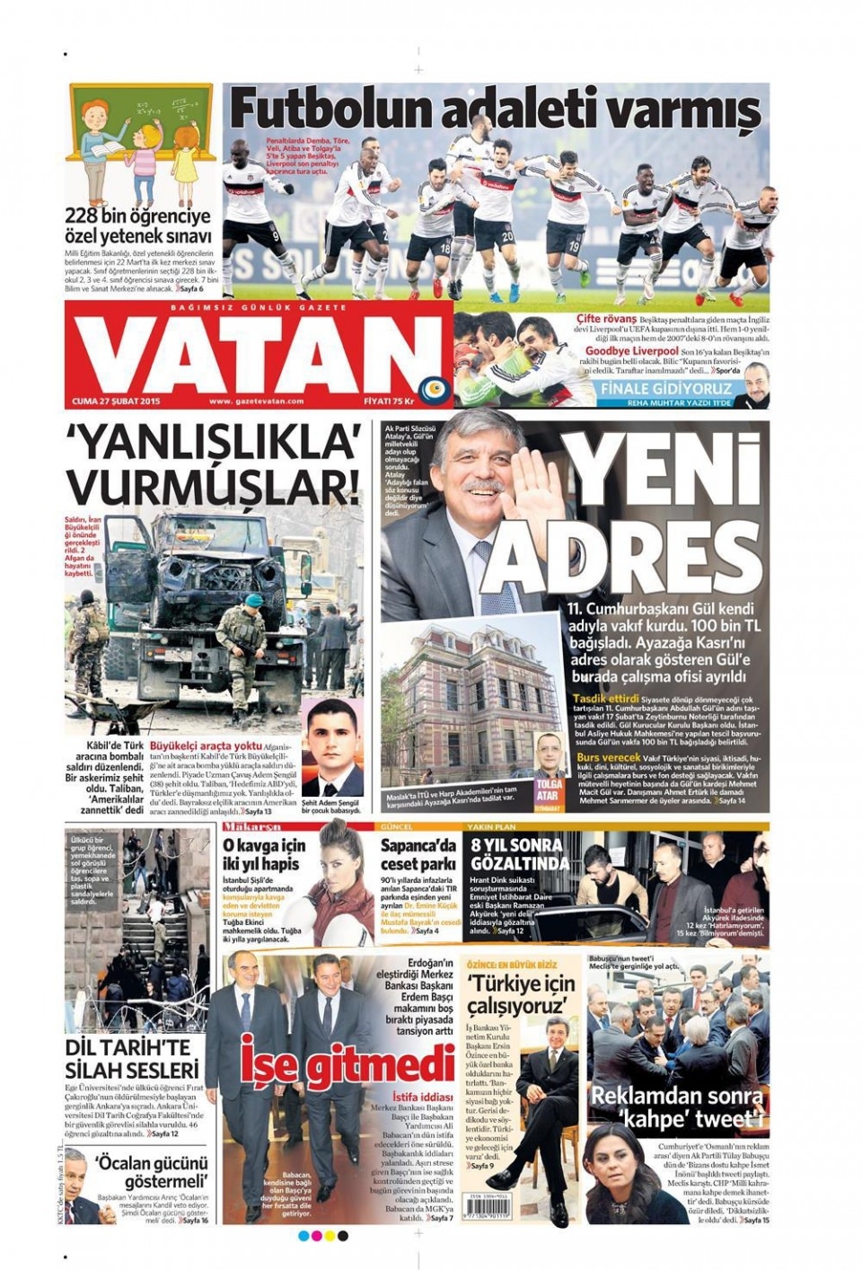 27 Şubat 2015 gazete manşetleri 21