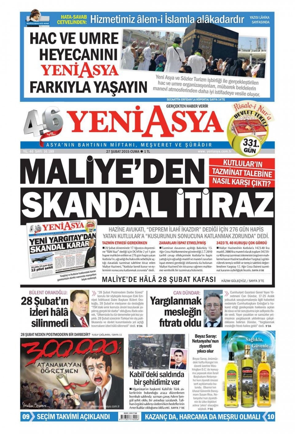 27 Şubat 2015 gazete manşetleri 22