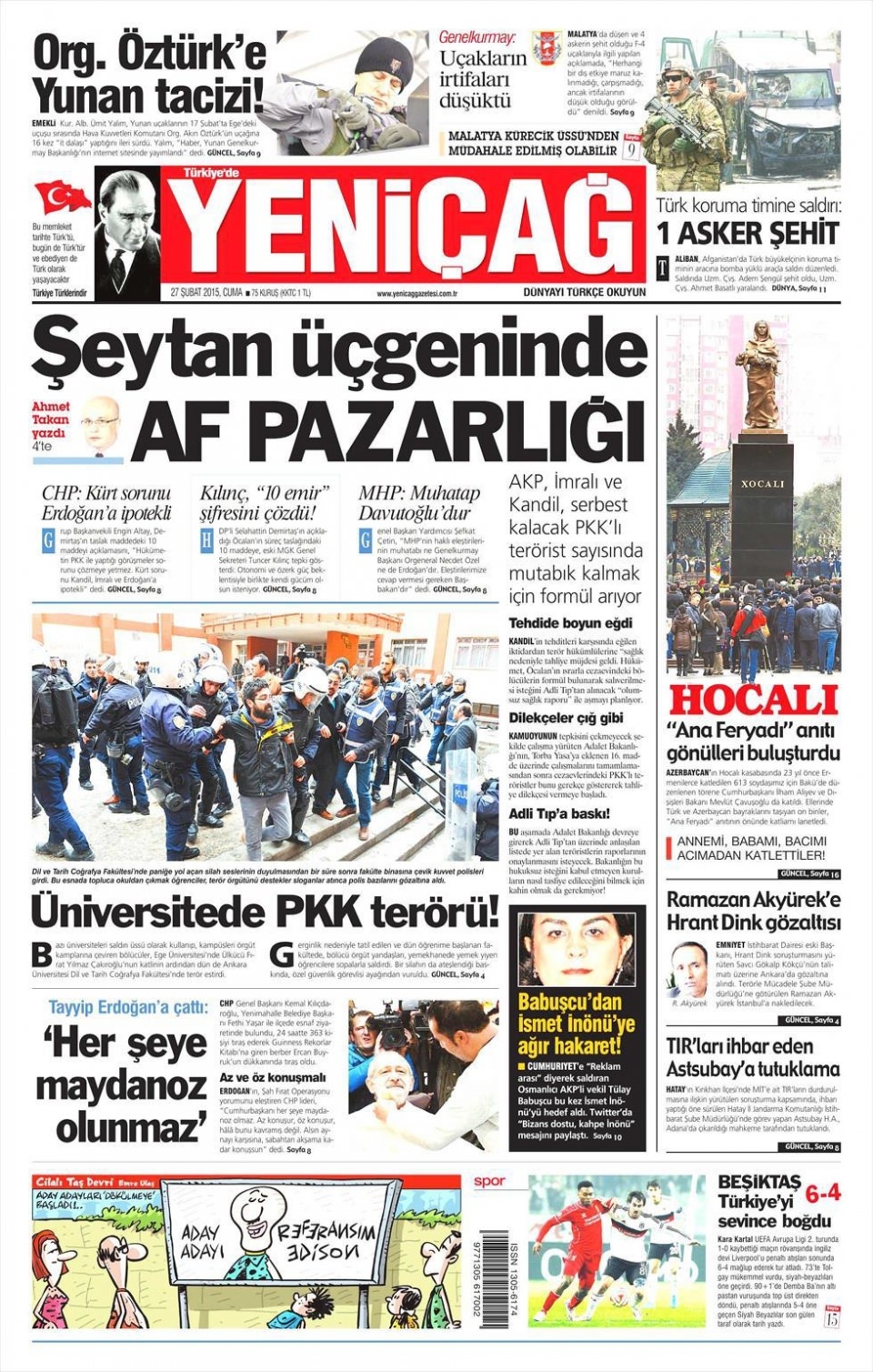 27 Şubat 2015 gazete manşetleri 23