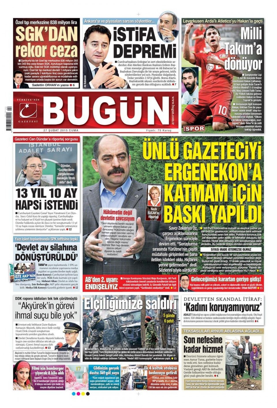 27 Şubat 2015 gazete manşetleri 3