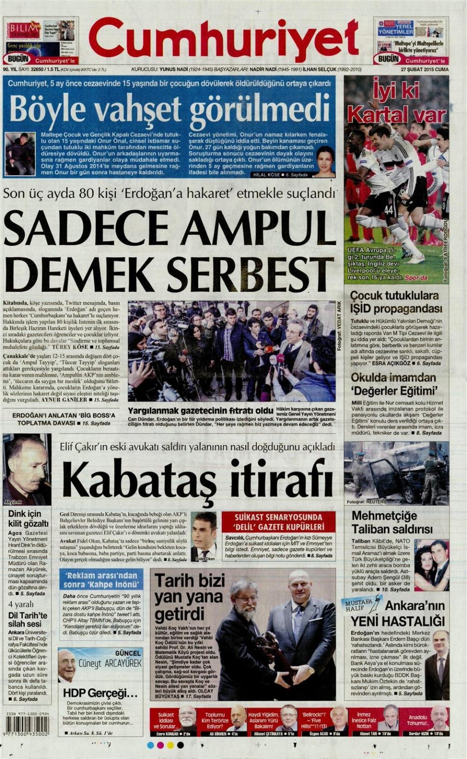 27 Şubat 2015 gazete manşetleri 4