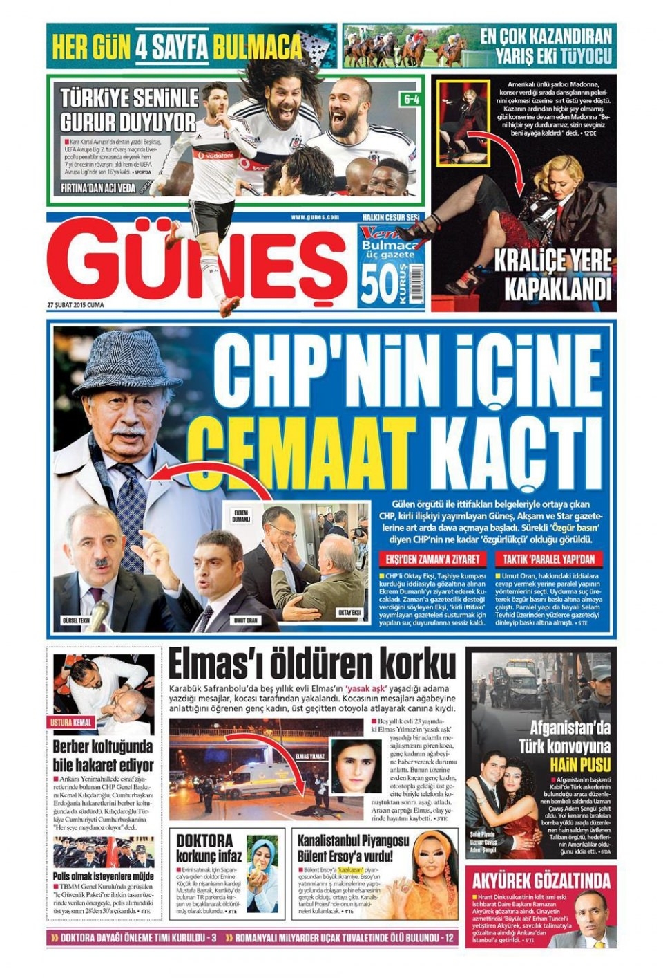 27 Şubat 2015 gazete manşetleri 5