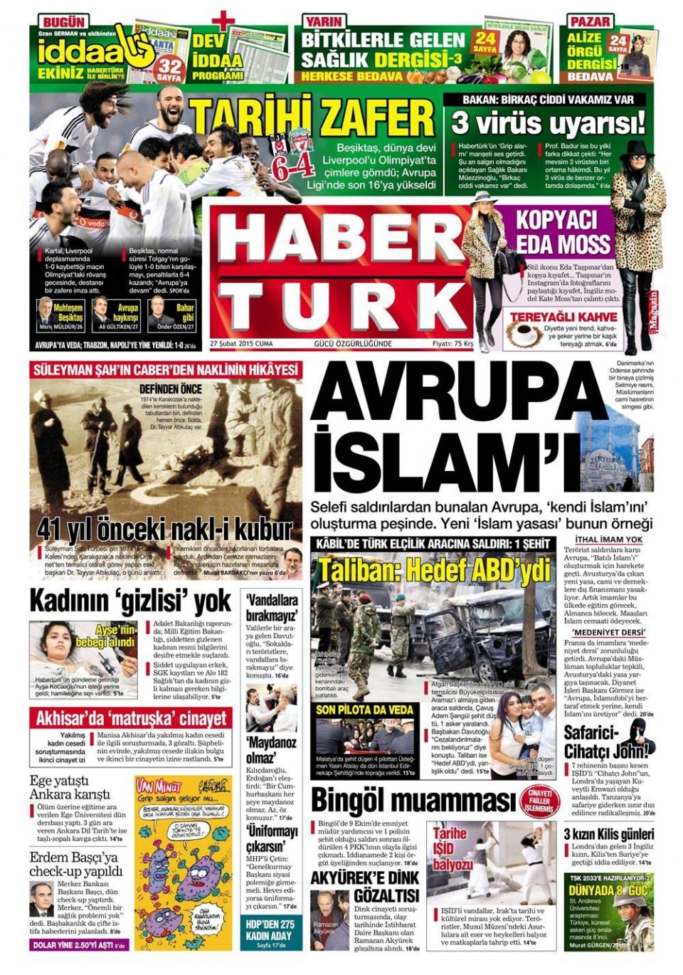 27 Şubat 2015 gazete manşetleri 6