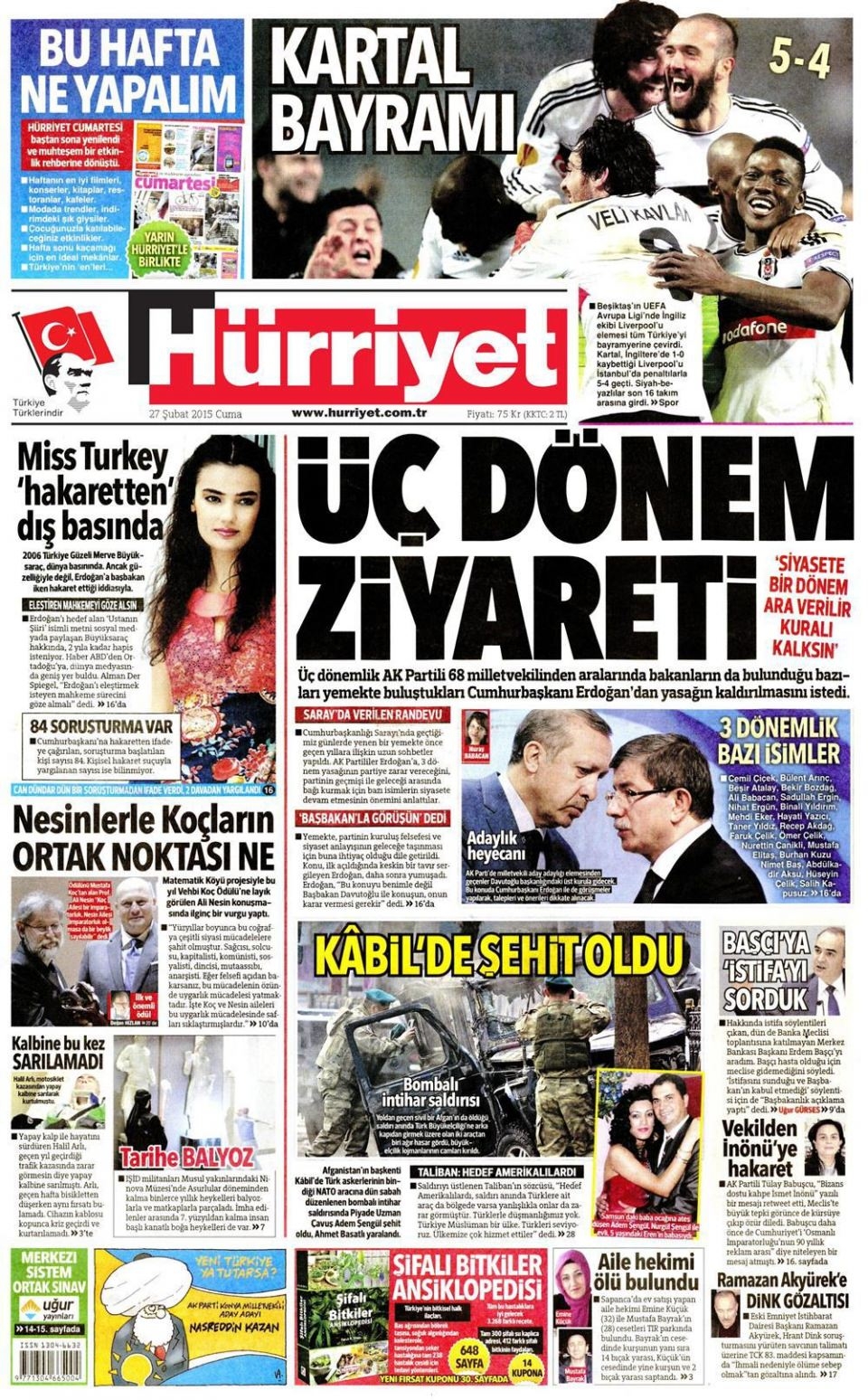 27 Şubat 2015 gazete manşetleri 7