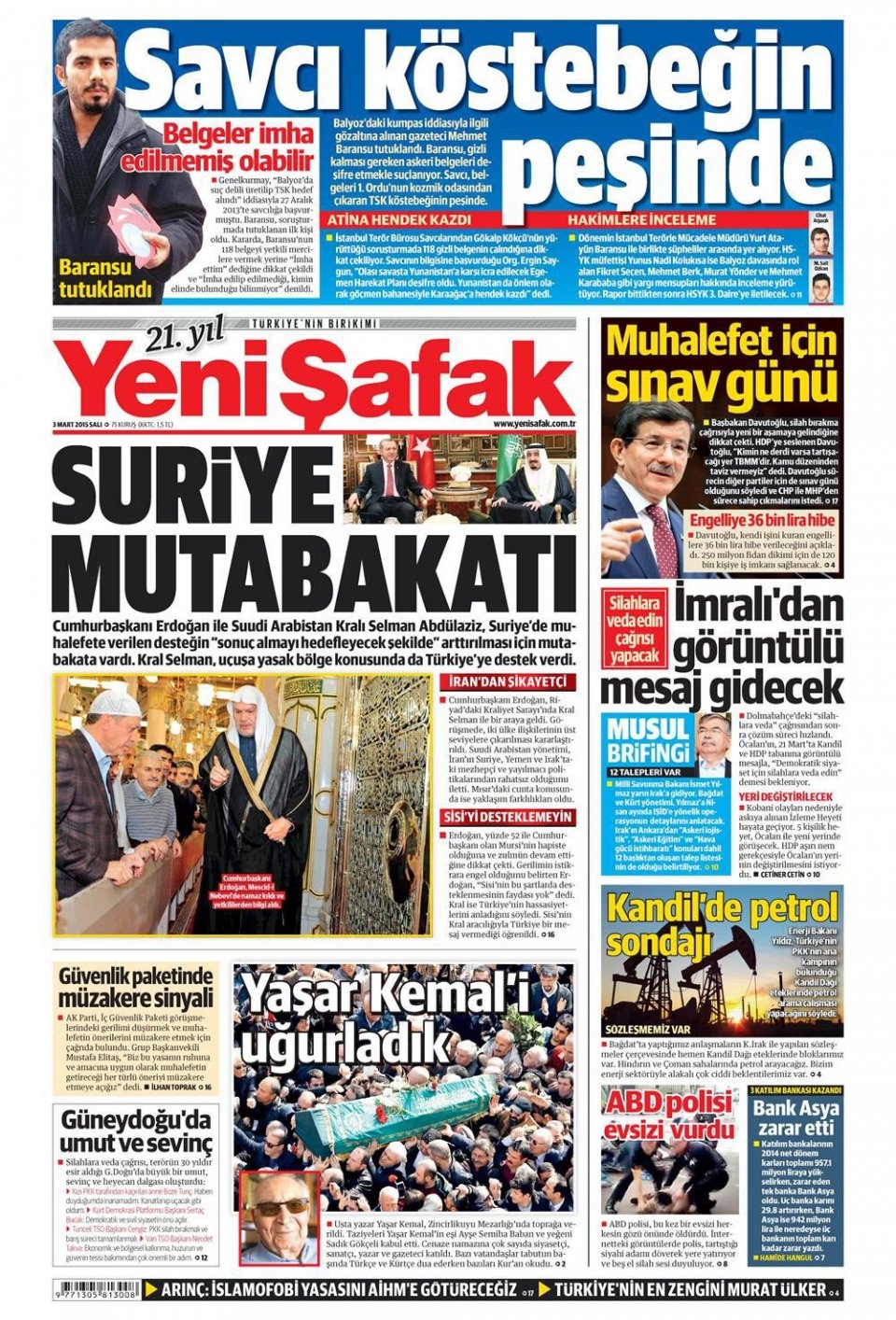 3 Mart 2015 gazete manşetleri 21