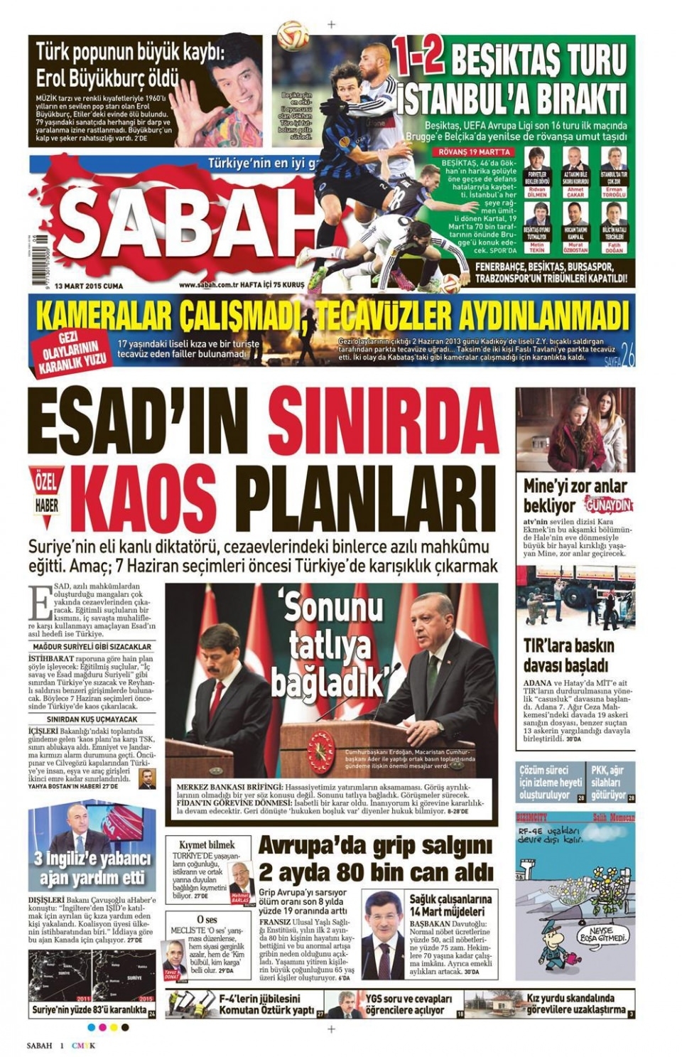 13 Mart 2015 gazete manşetleri 11