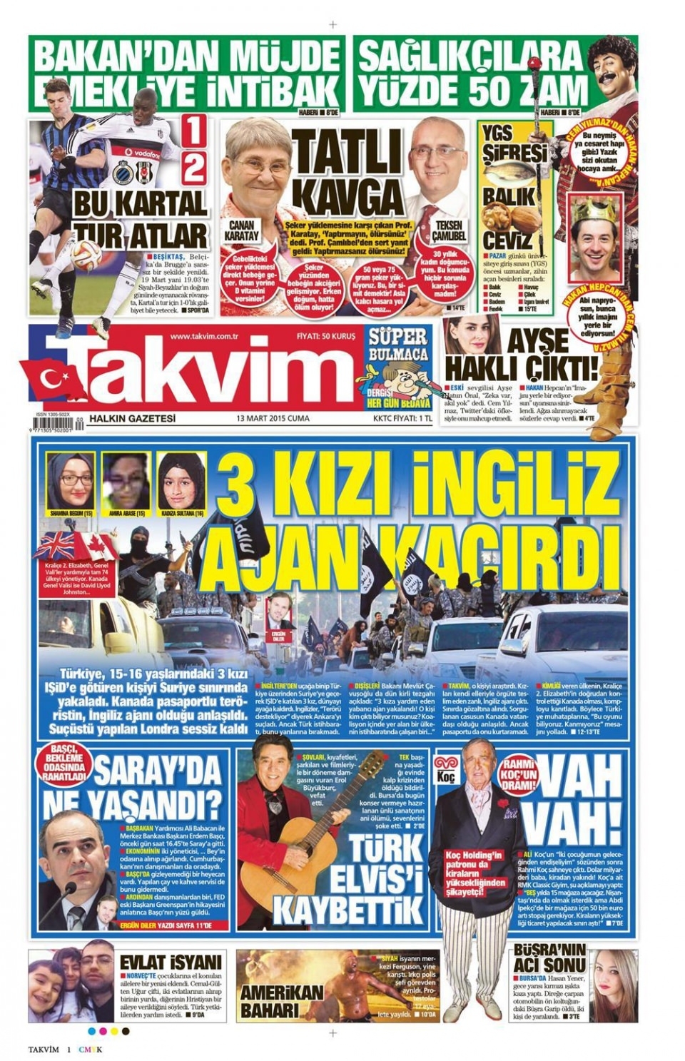 13 Mart 2015 gazete manşetleri 14