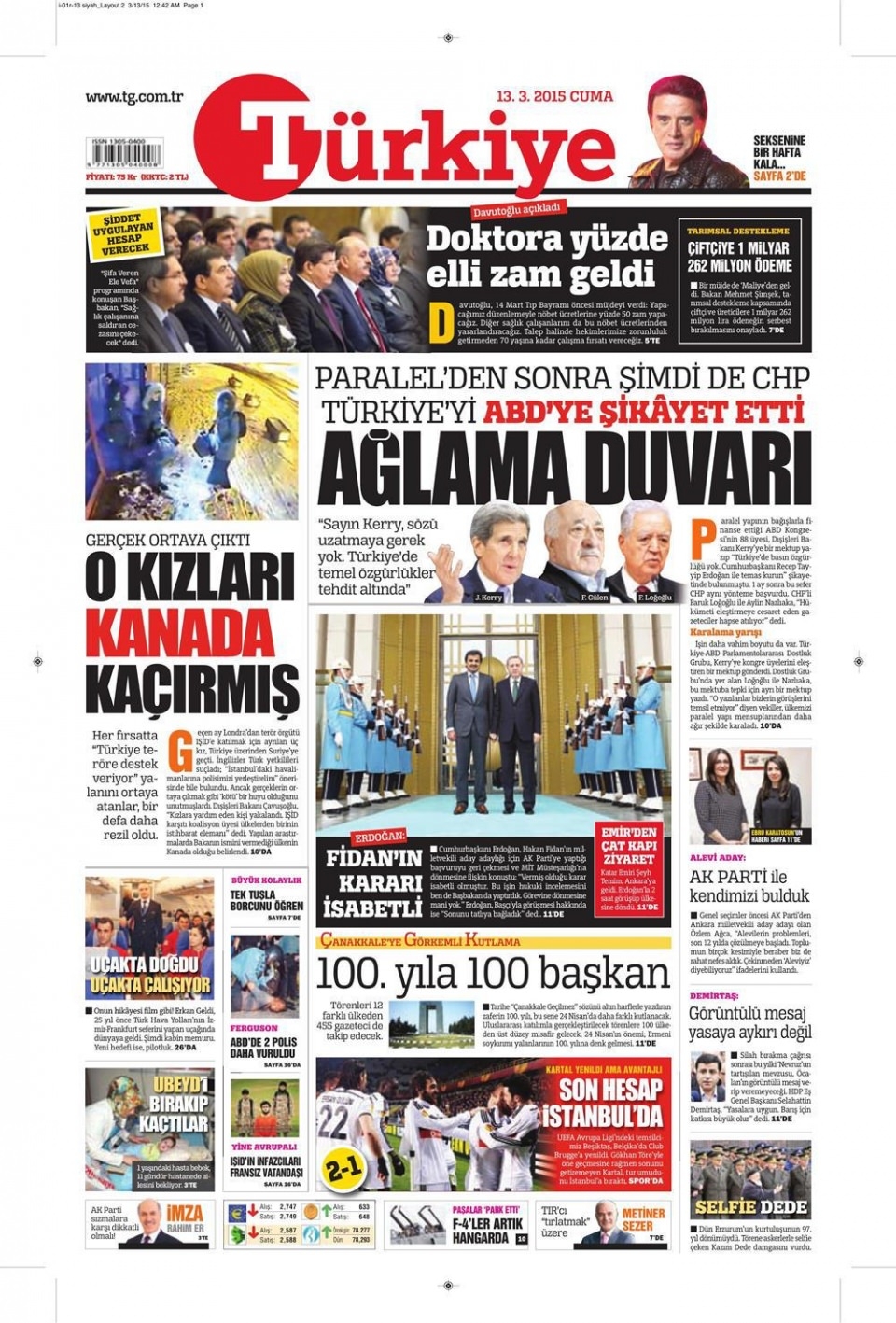 13 Mart 2015 gazete manşetleri 16