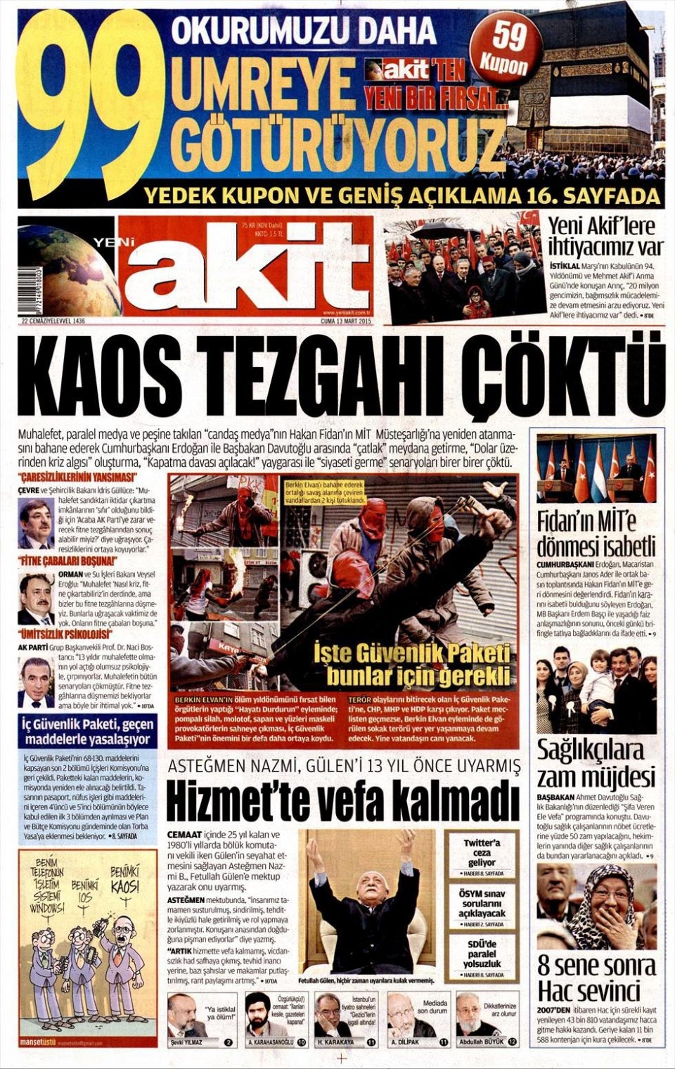 13 Mart 2015 gazete manşetleri 17