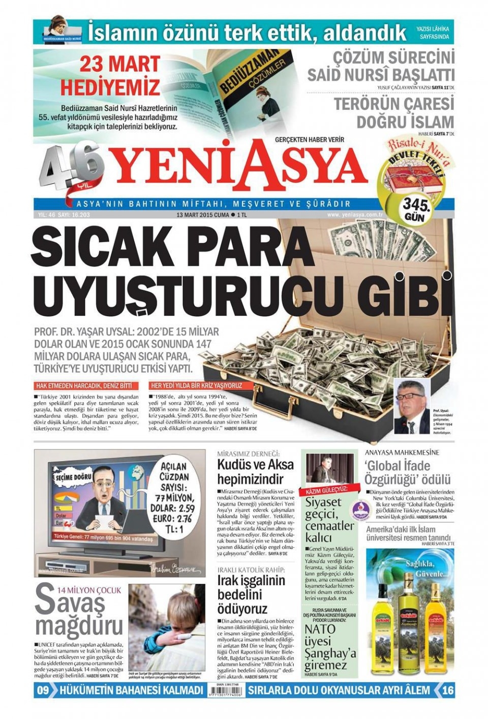 13 Mart 2015 gazete manşetleri 19