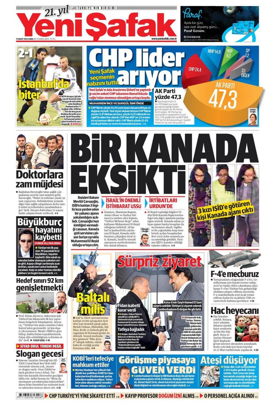 13 Mart 2015 gazete manşetleri 21