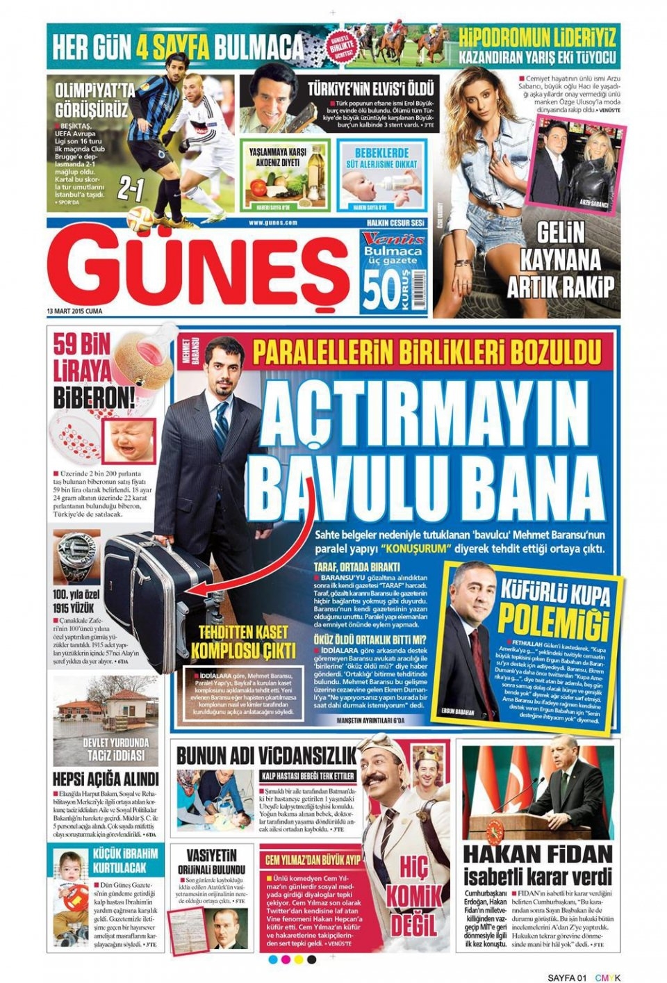 13 Mart 2015 gazete manşetleri 3