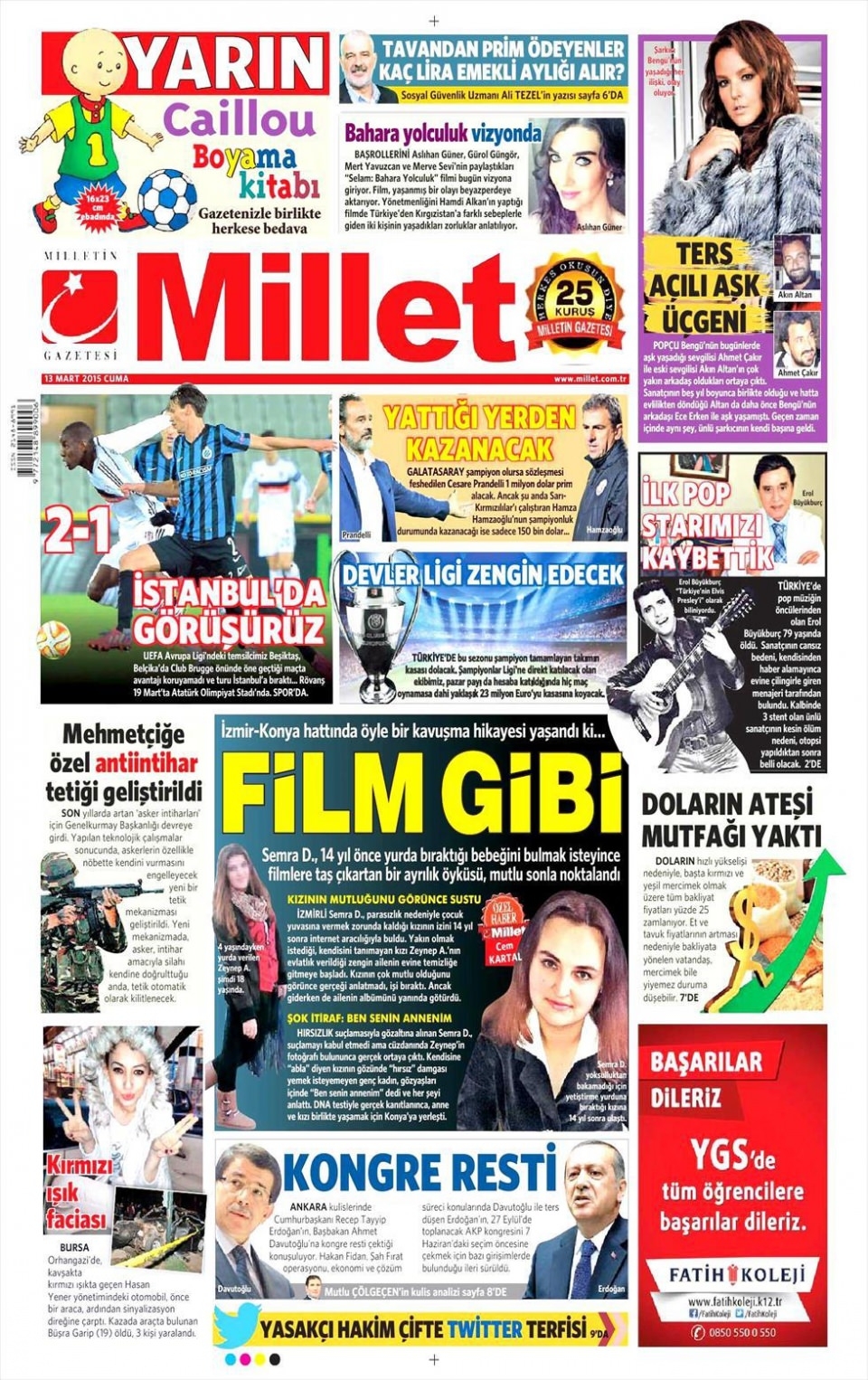13 Mart 2015 gazete manşetleri 6