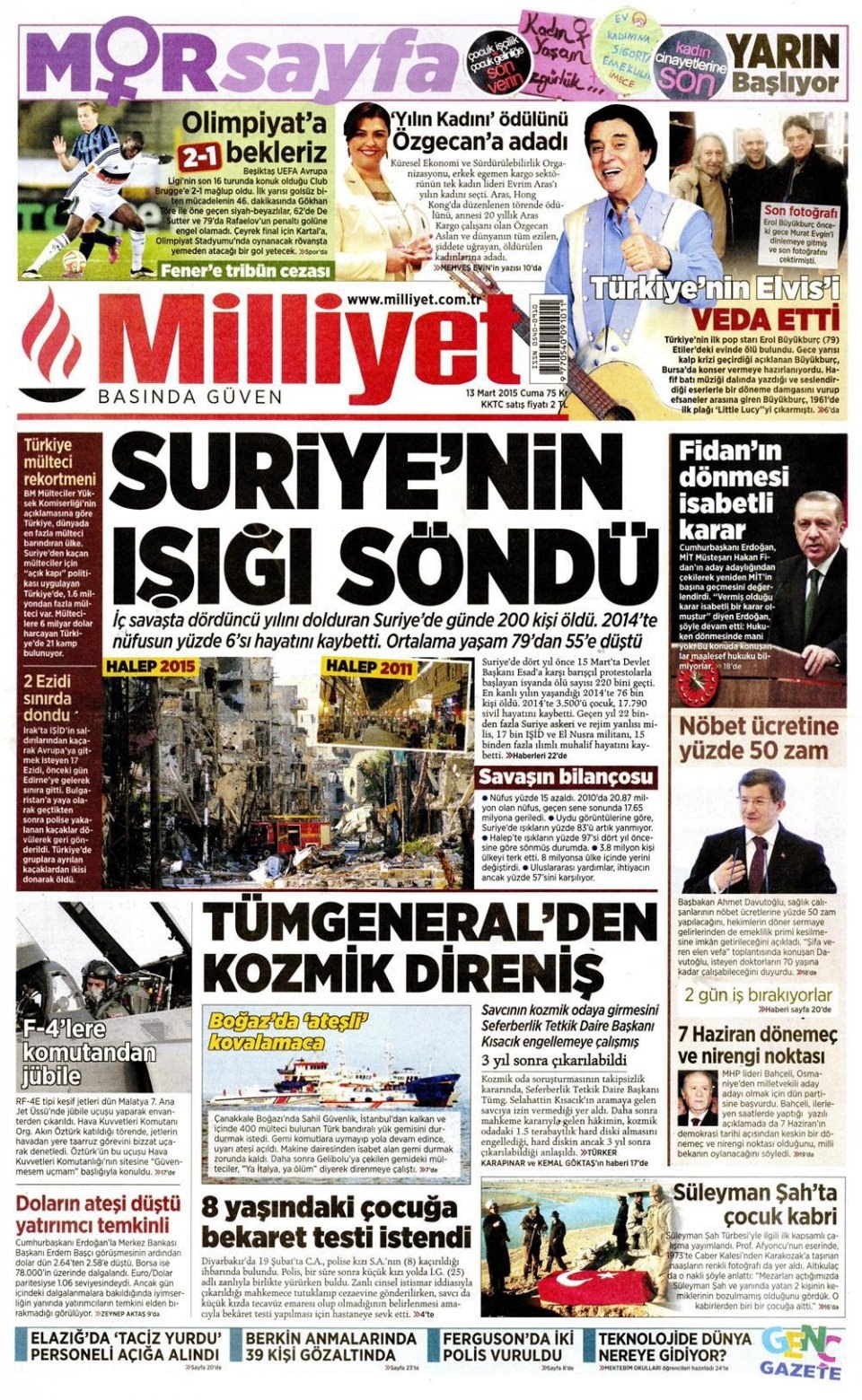 13 Mart 2015 gazete manşetleri 8