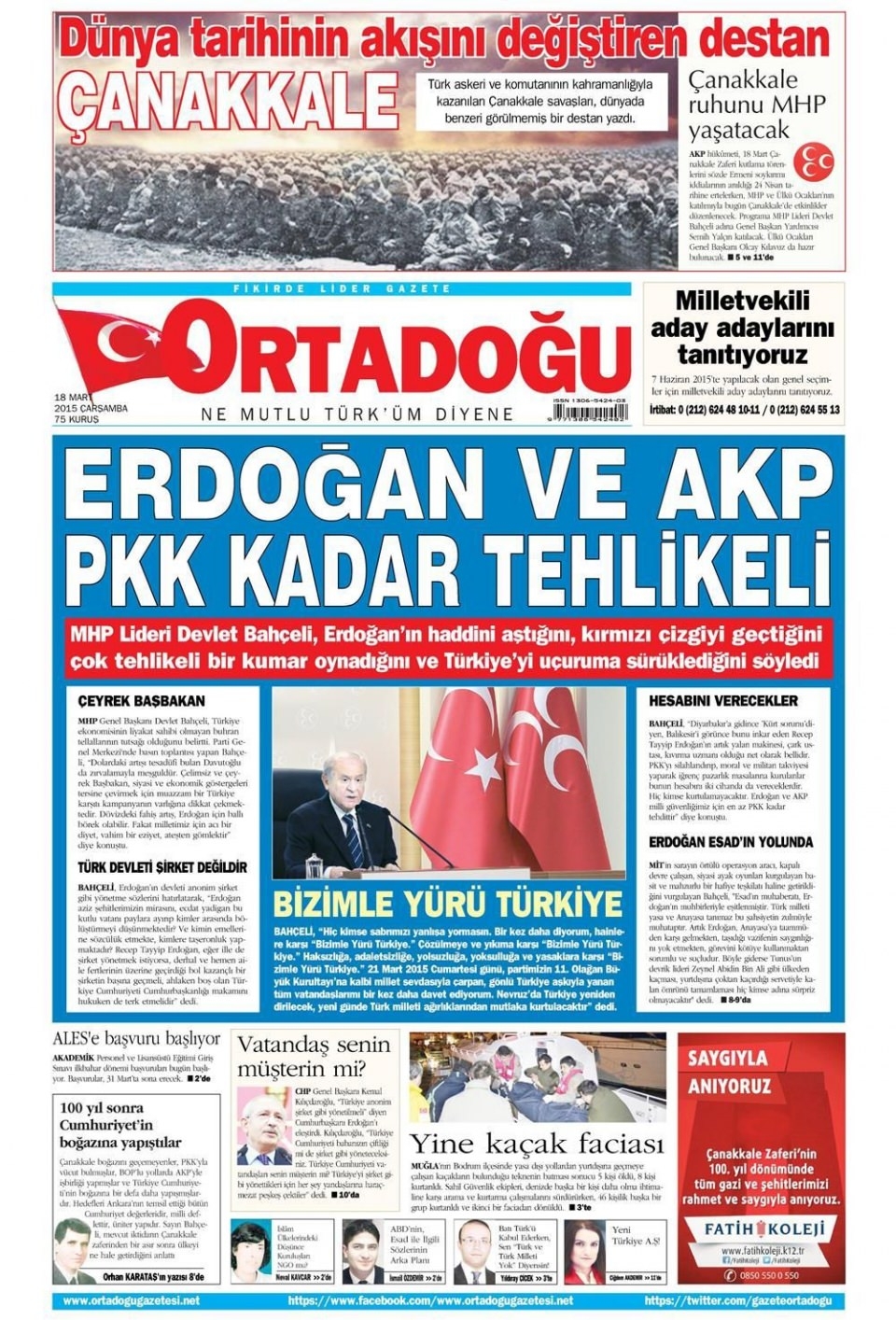 18 Mart 2015 gazete manşetleri 11