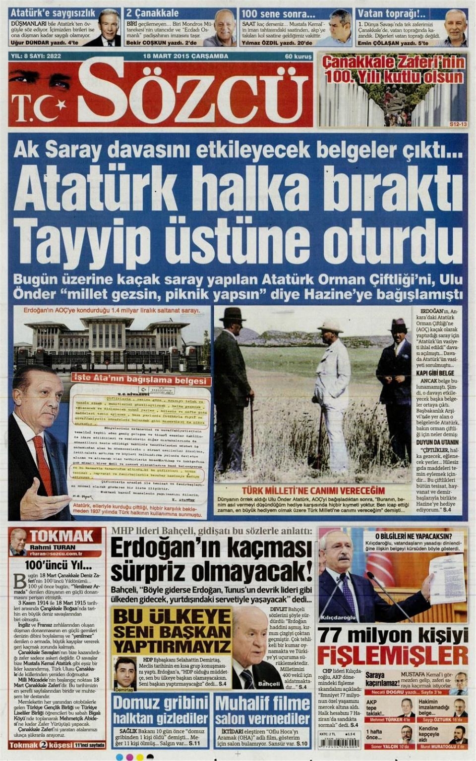 18 Mart 2015 gazete manşetleri 14