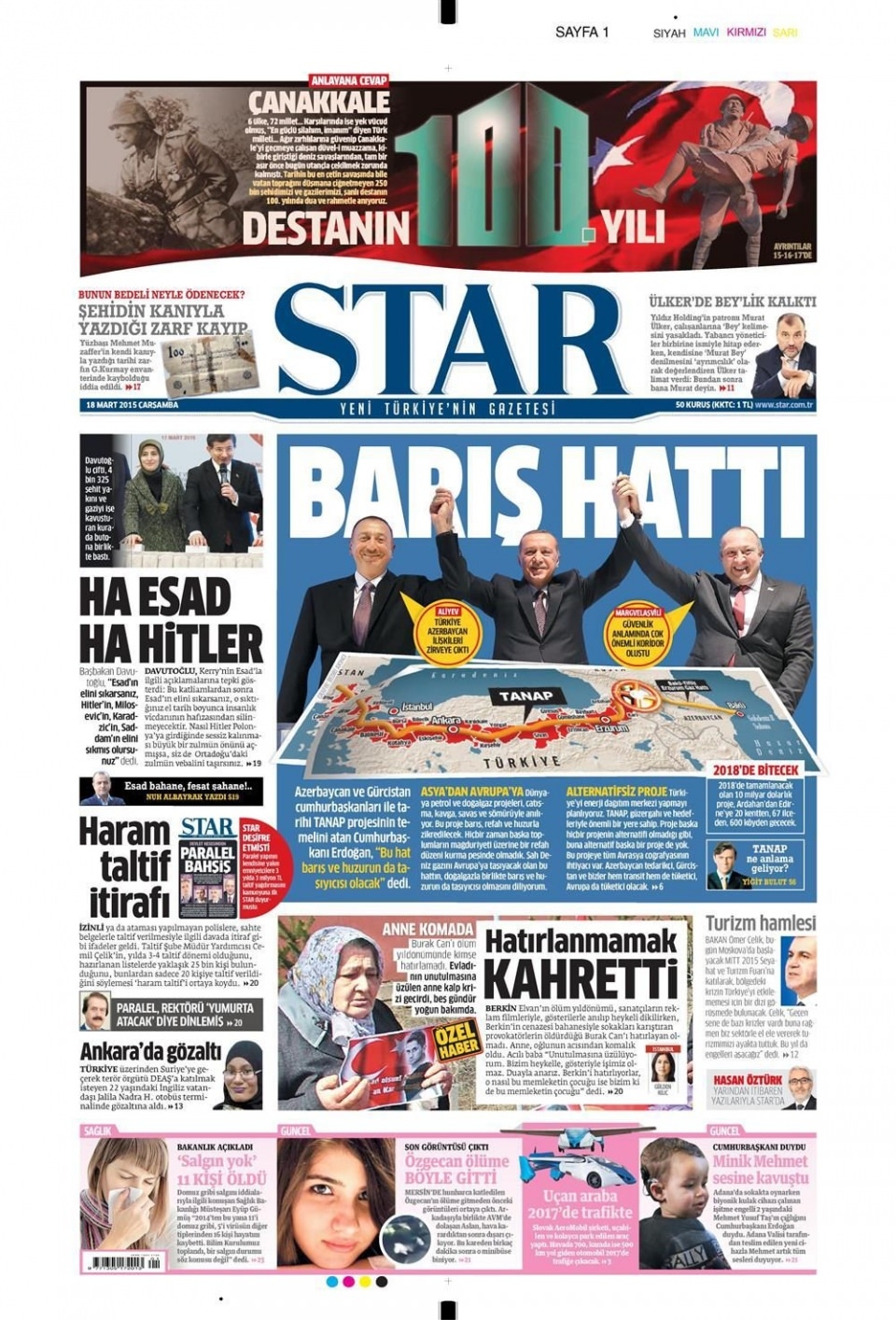 18 Mart 2015 gazete manşetleri 15