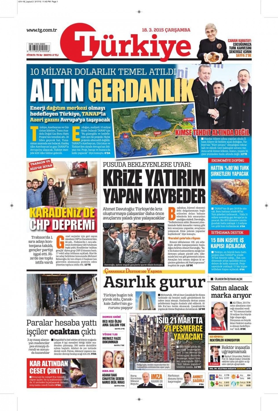 18 Mart 2015 gazete manşetleri 17