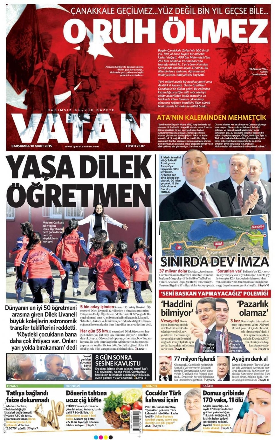 18 Mart 2015 gazete manşetleri 19