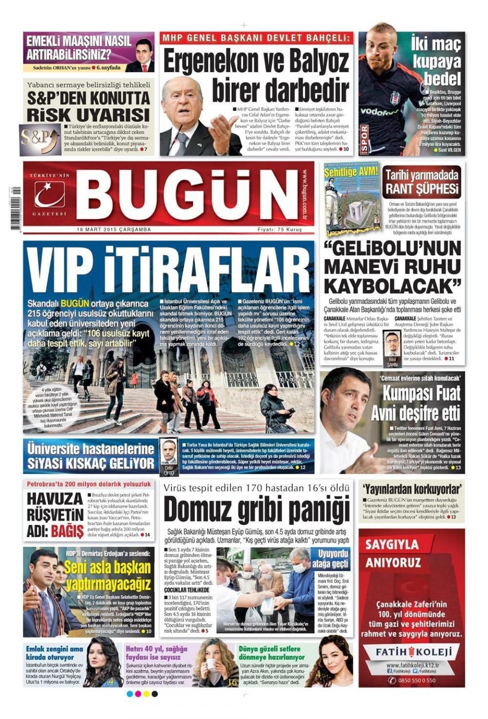 18 Mart 2015 gazete manşetleri 3