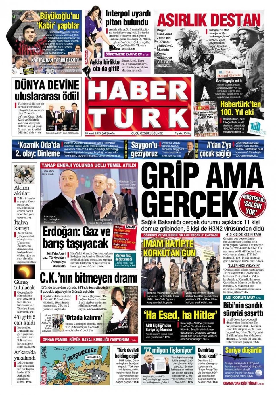 18 Mart 2015 gazete manşetleri 6