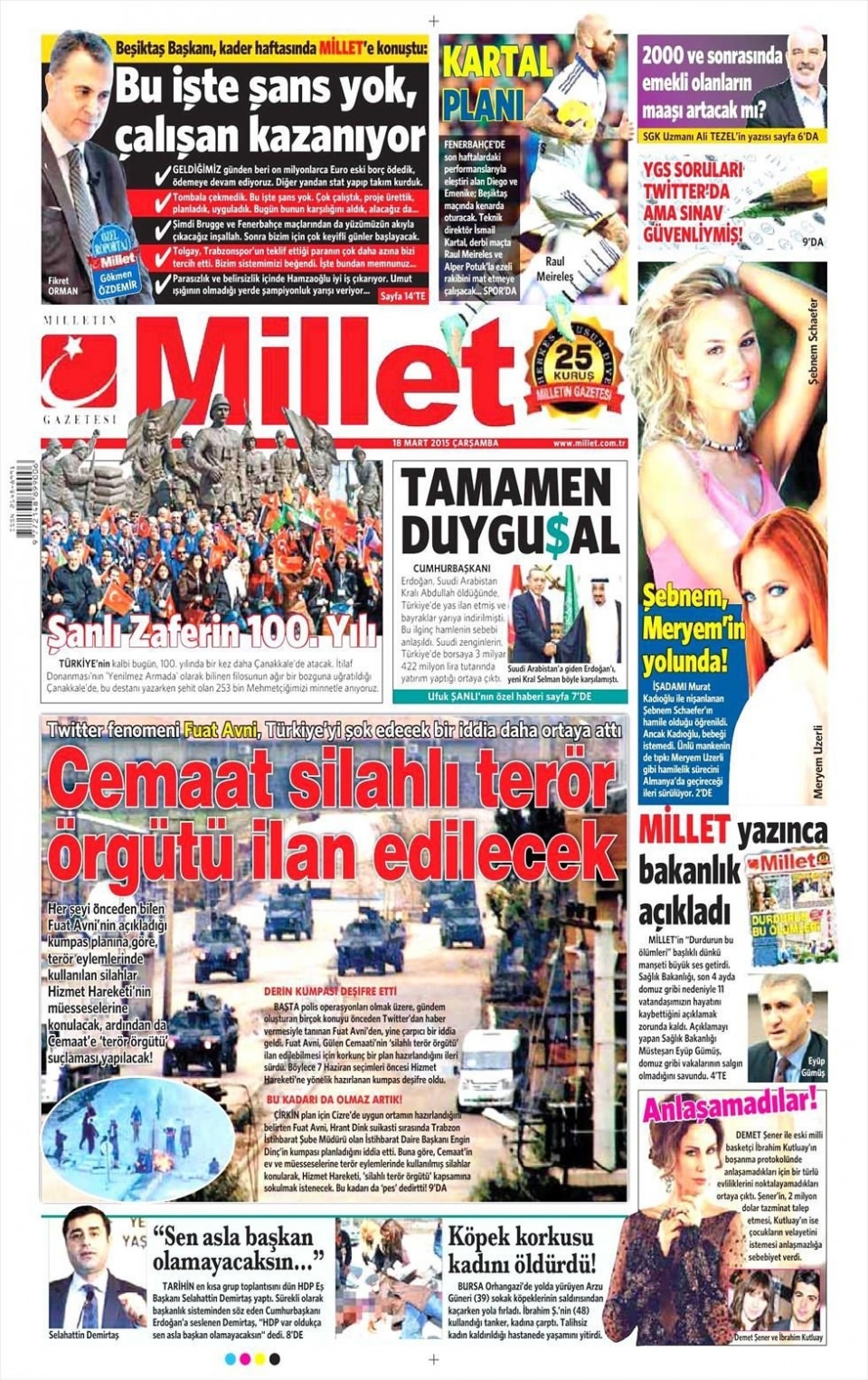18 Mart 2015 gazete manşetleri 8