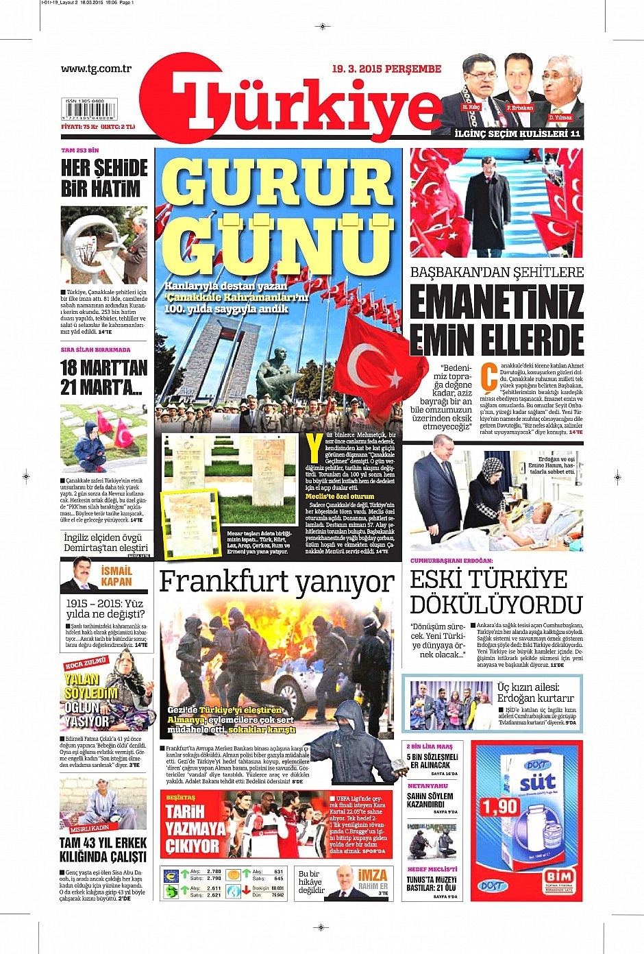 19 Mart 2015 gazete manşetleri 8