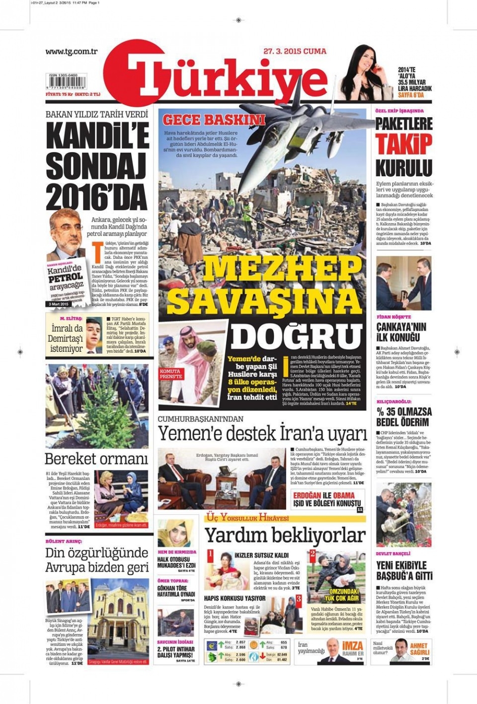 27 Mart 2015 gazete manşetleri 19